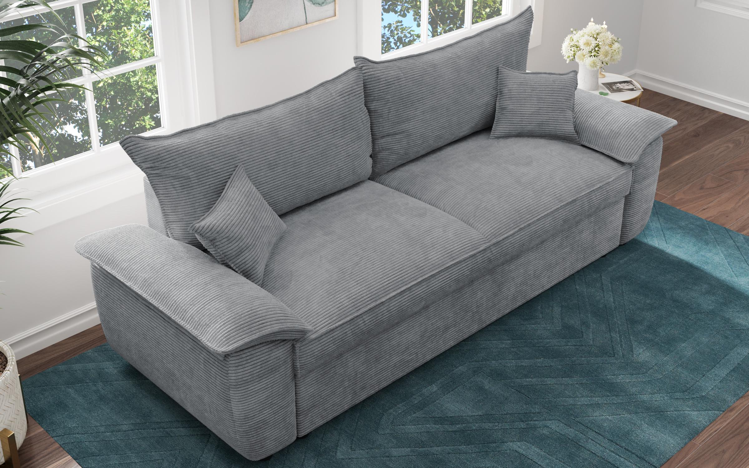 Extendable sofa Elzas, dark grey  6