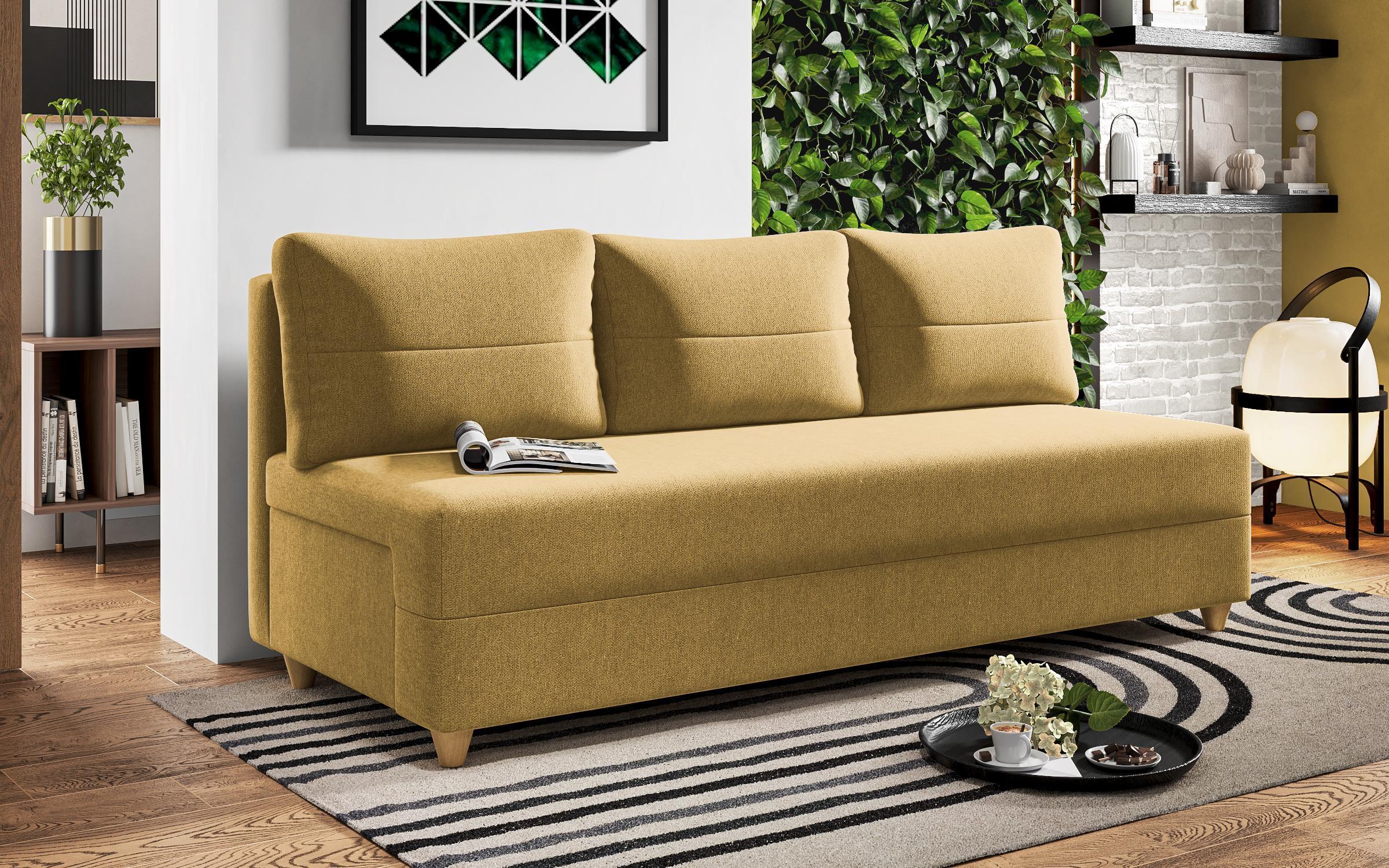 Extendable sofa Arano, mustard  4