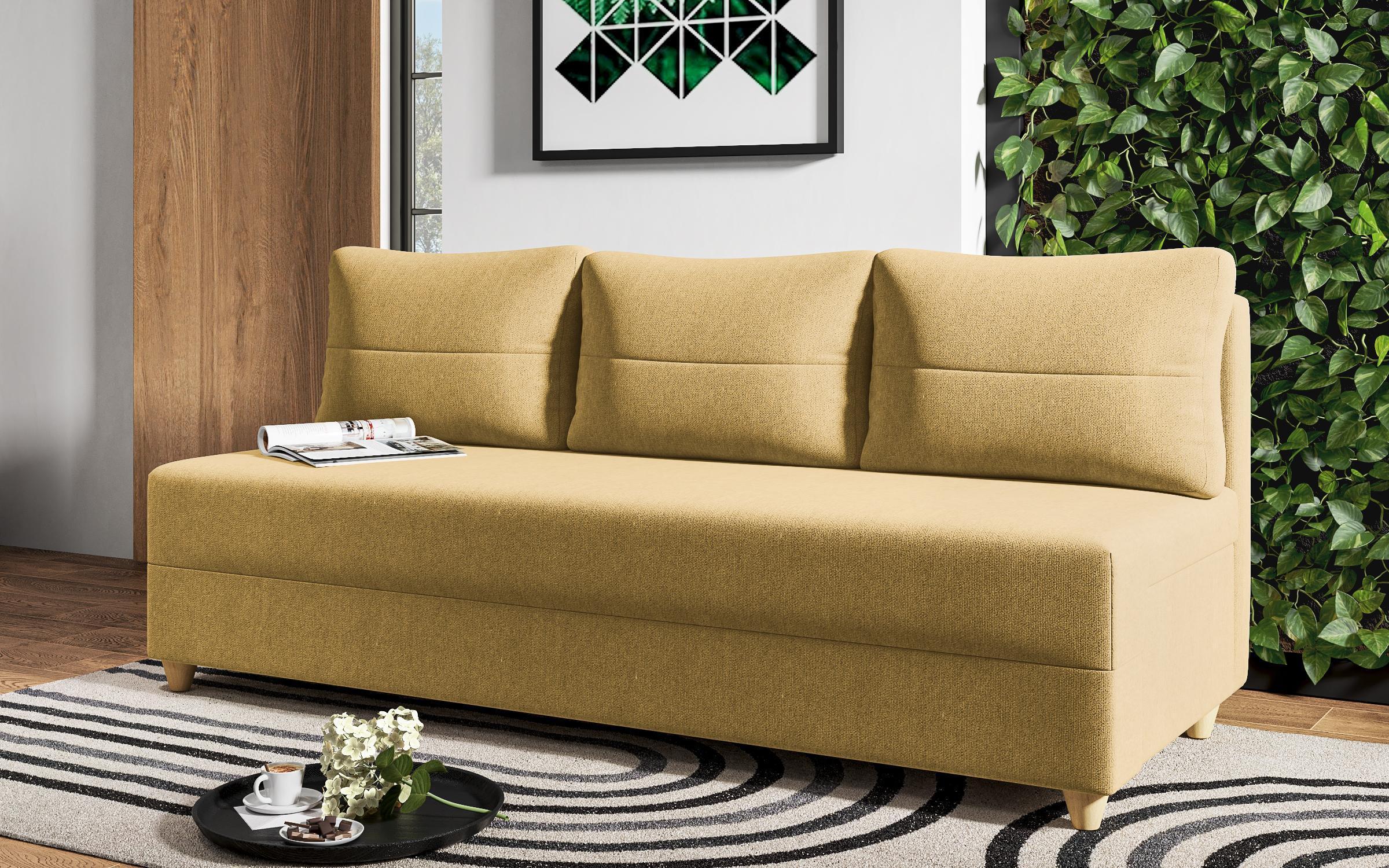 Extendable sofa Arano, mustard  3