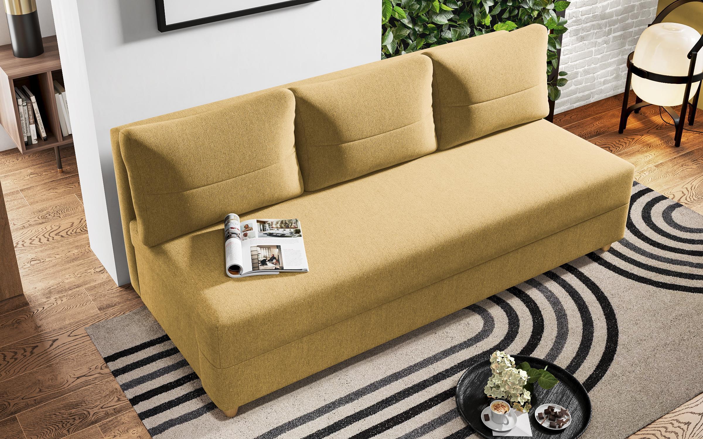 Extendable sofa Arano, mustard  5