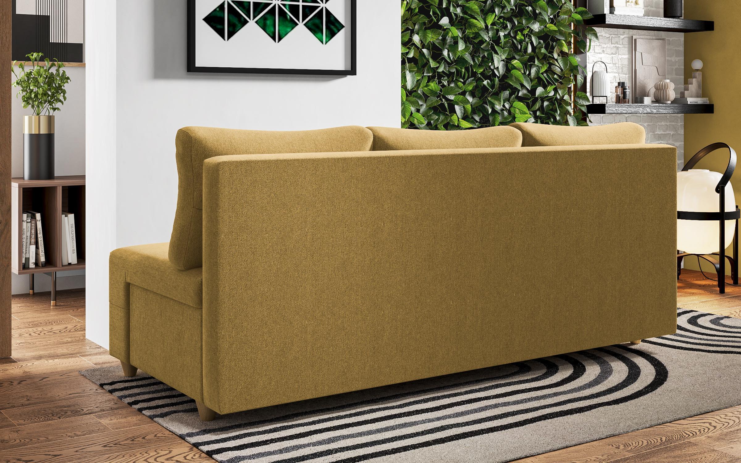Extendable sofa Arano, mustard  6