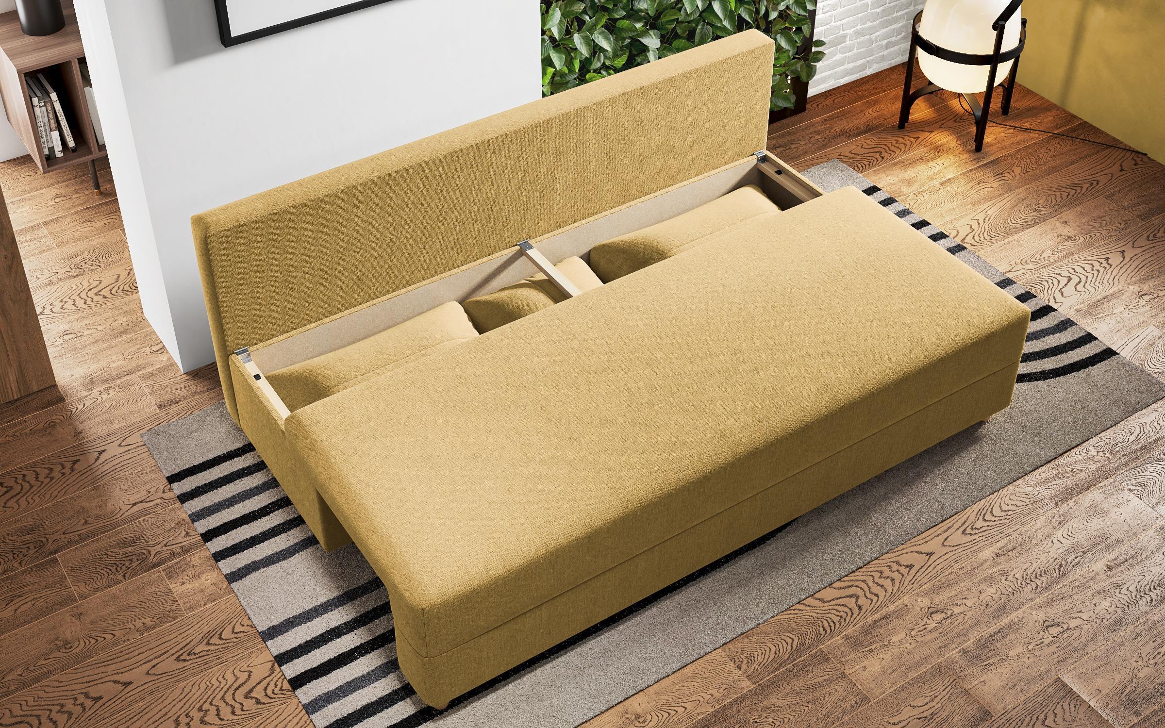Extendable sofa Arano, mustard  8
