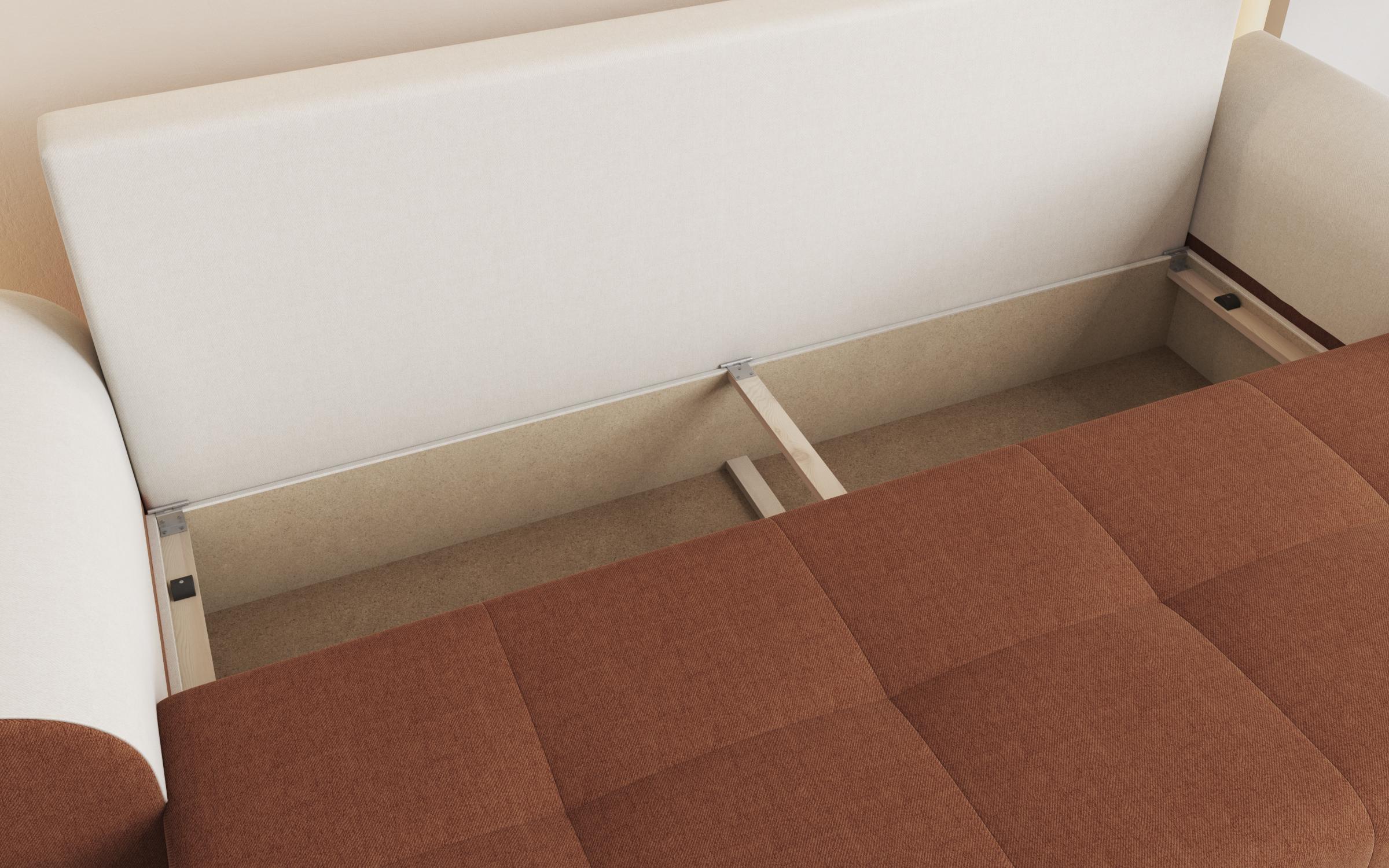 Extendable three-seater sofa Sven, orange + light beige  5