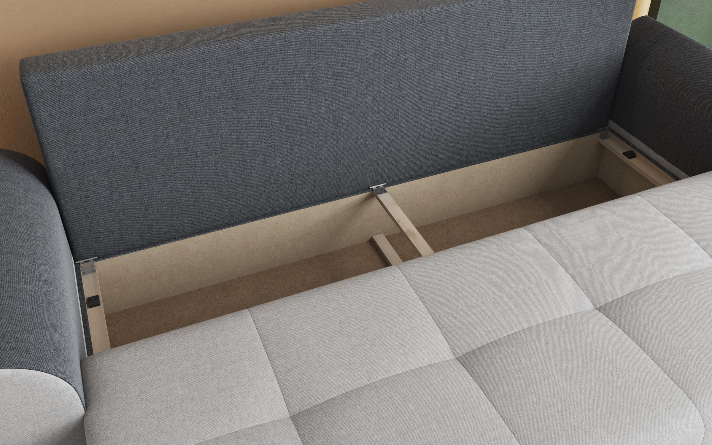 Extendable three-seater sofa Sven, light grey + dark grey  5