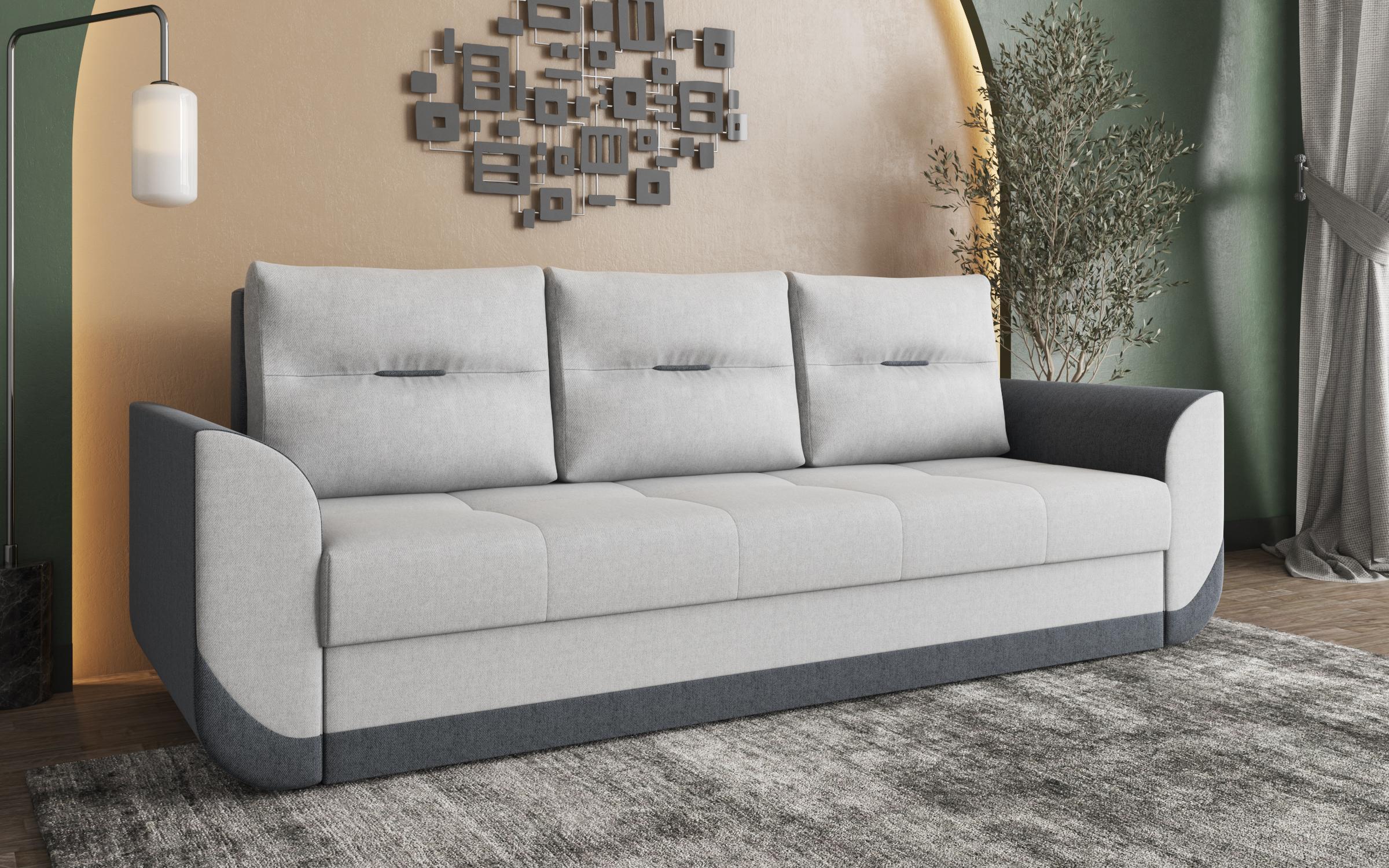 Extendable three-seater sofa Sven, light grey + dark grey  3