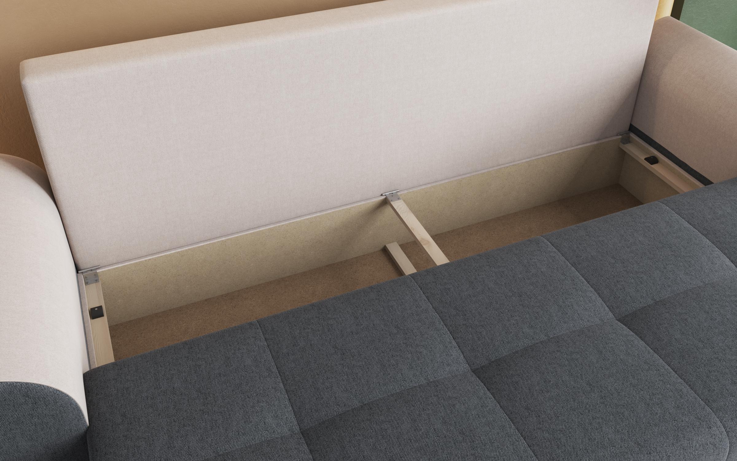 Extendable three-seater sofa Sven, dark grey + beige  5