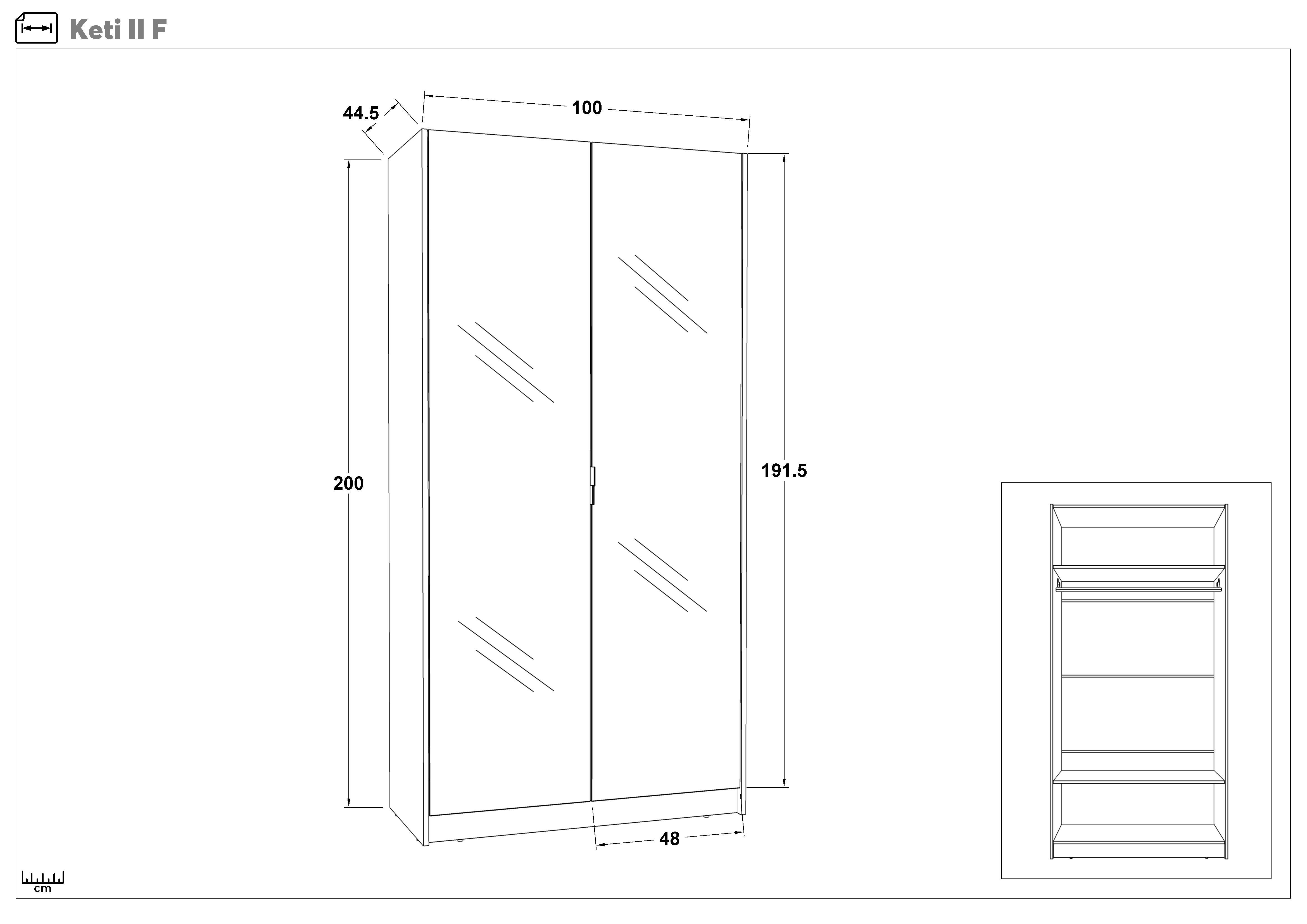 Bedroom furniture set for mattress 160/200 Ketty, Silk + dark Scandinavian oak  3