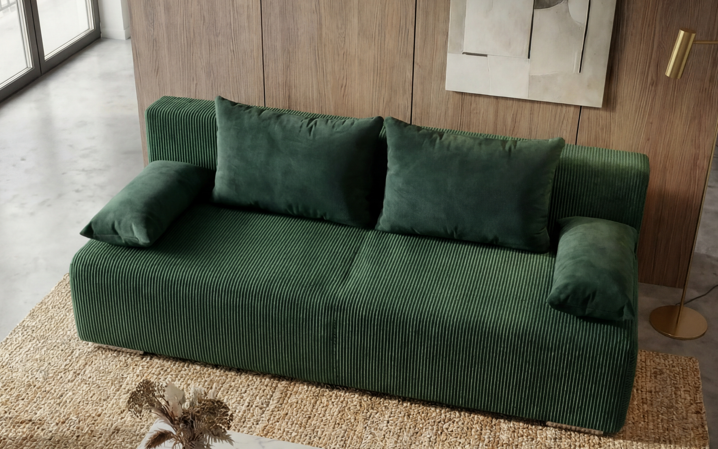 Extendable sofa Keira Extra, green + turquoise  3