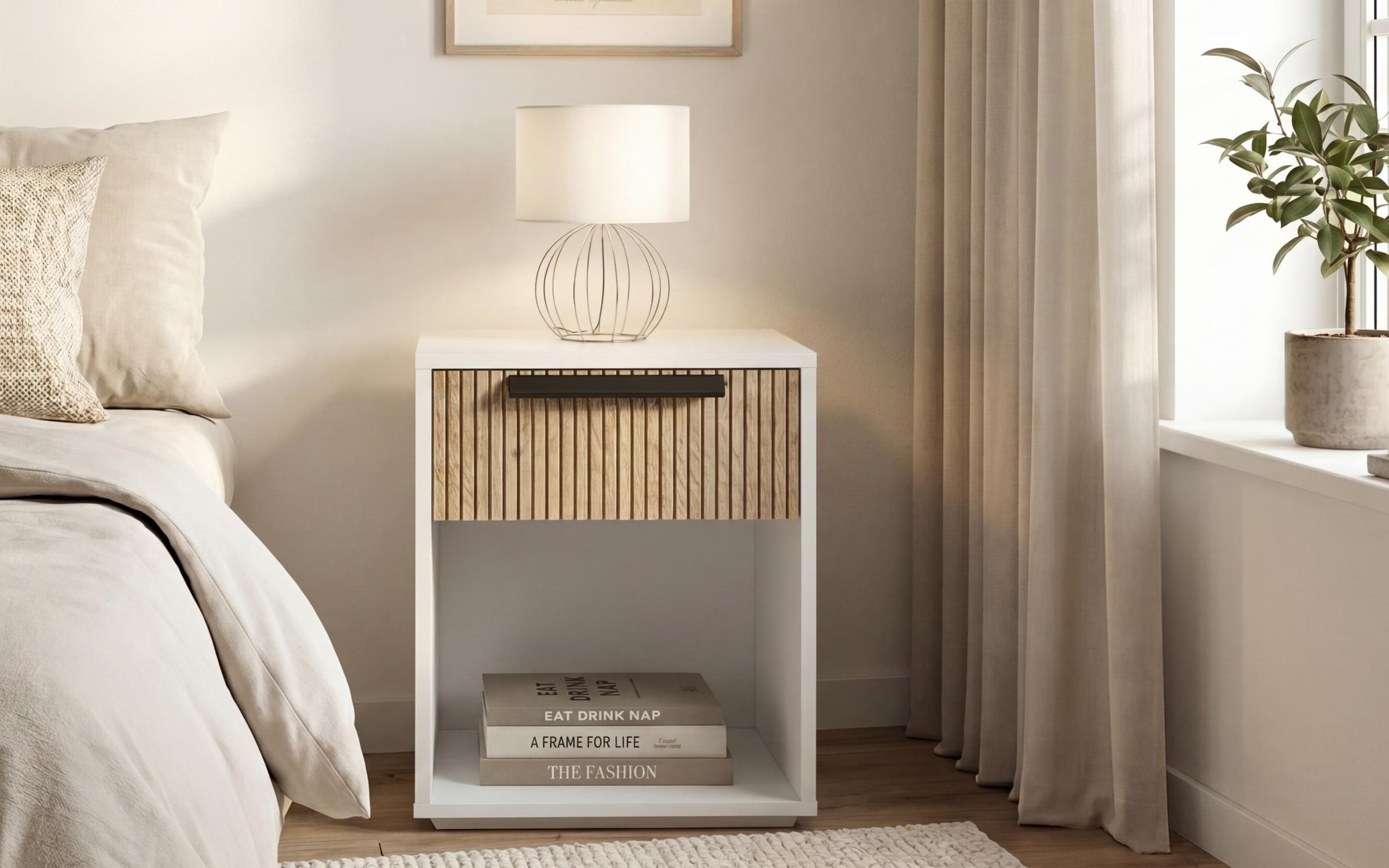 Nightstand Corinne, white + Cadiz  3