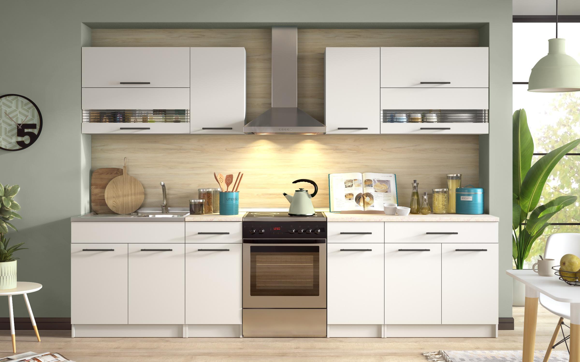 Kitchen with included thermo countertop Bilyana, white  1