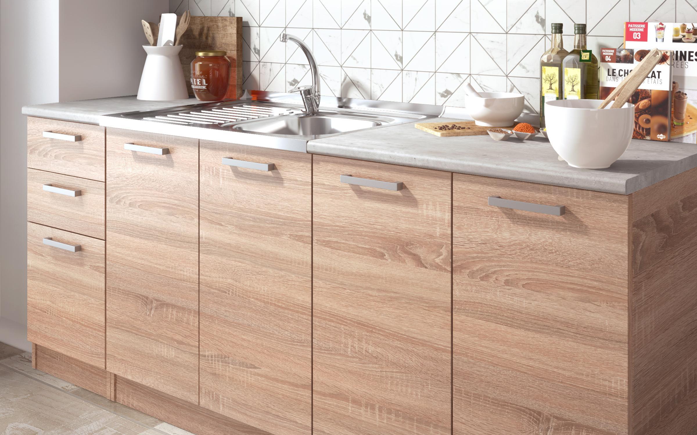 Kitchen with included thermo countertop Darina, Sonoma oak  5
