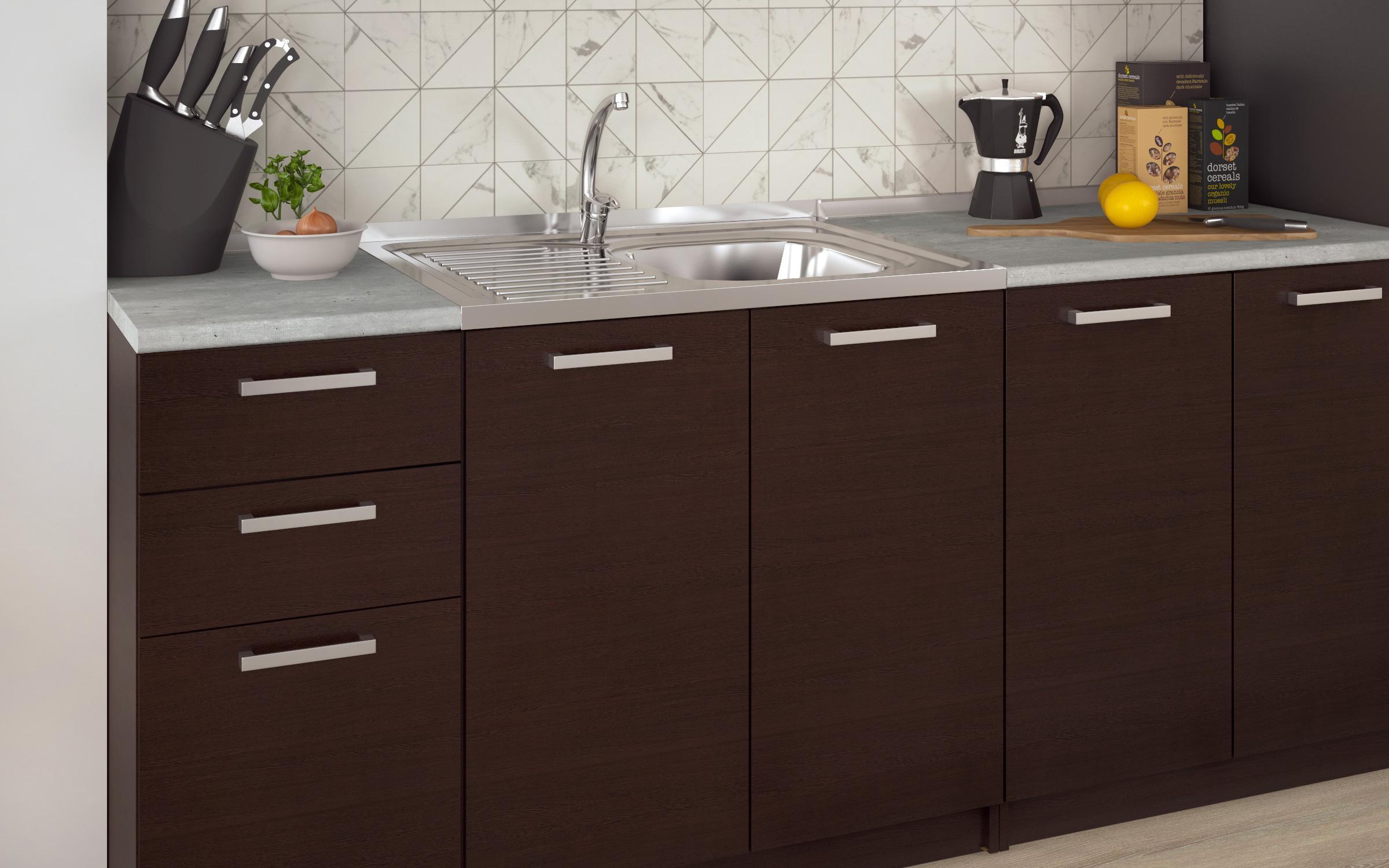 Kitchen with included thermo countertop Darina, Wenge  4