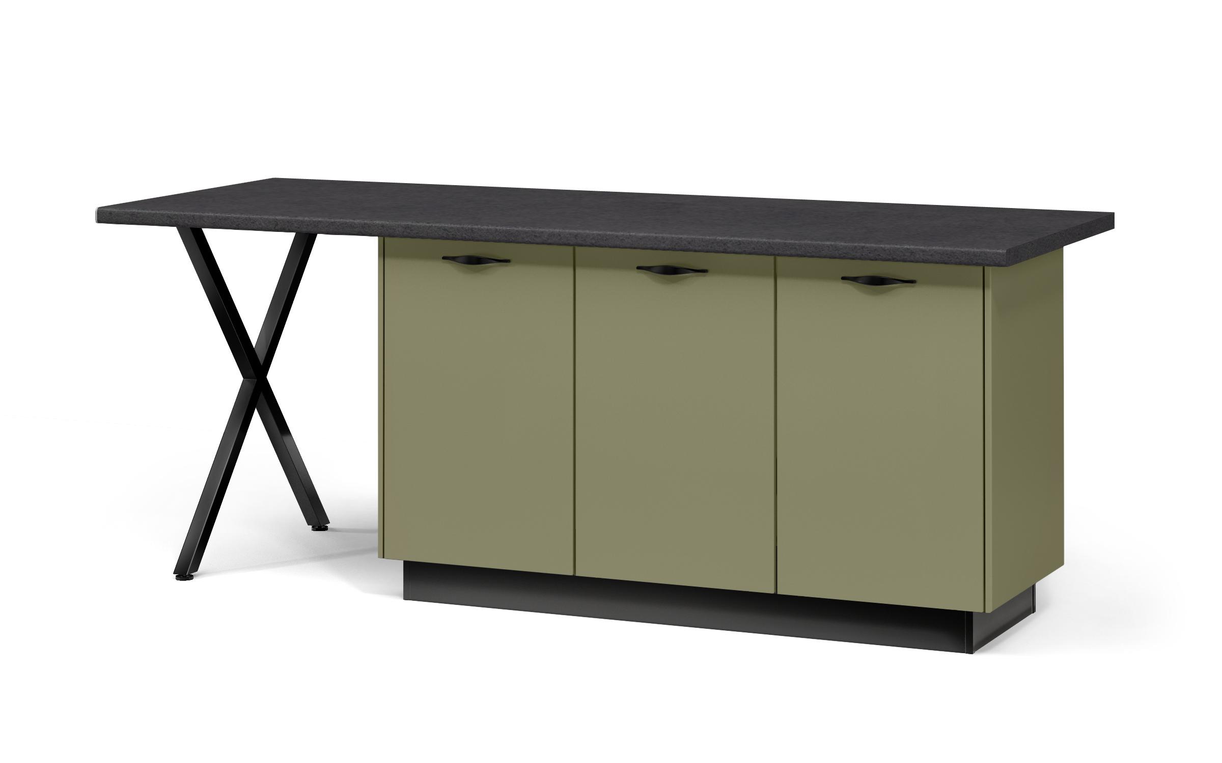 Island cabinet Hannah 58, black + olive  1