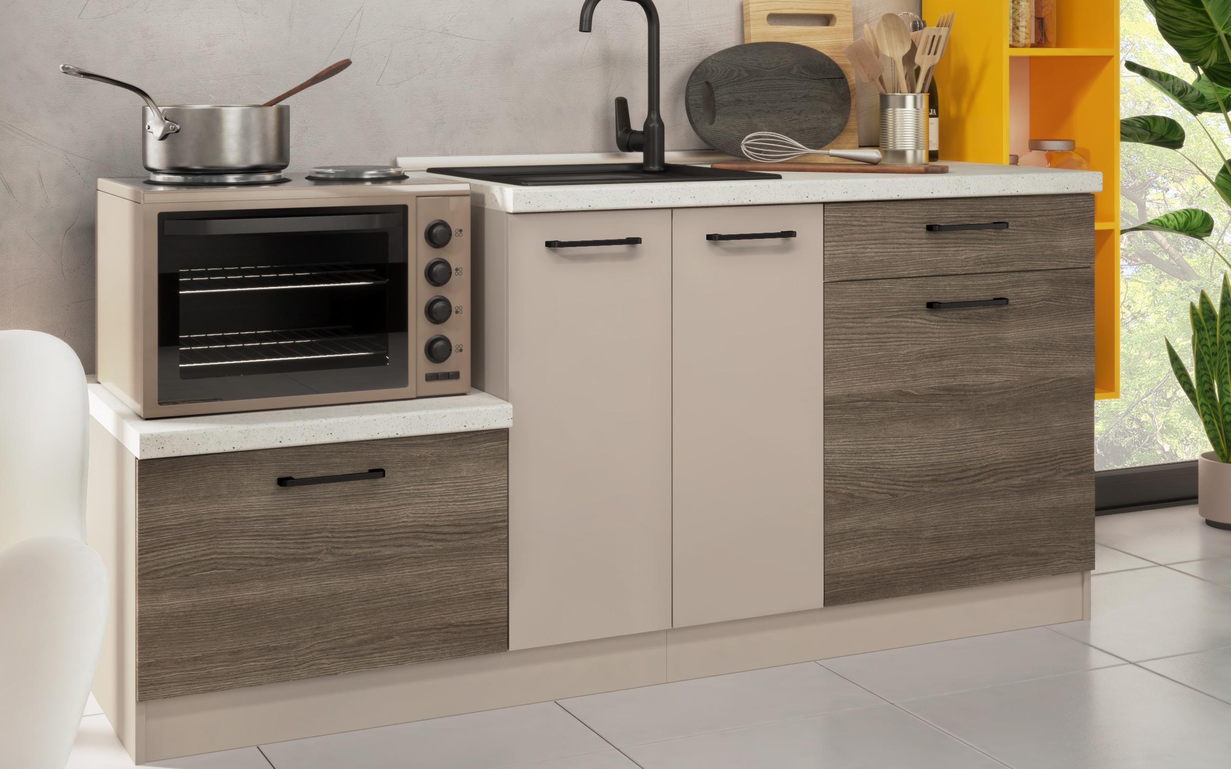 Kitchen with included thermo countertop Lia, smoked calla + cashmere  5