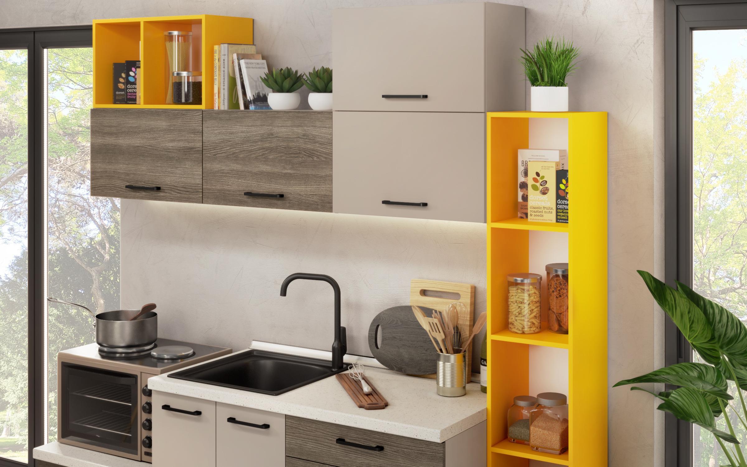 Kitchen with included thermo countertop Lia, smoked calla + cashmere  7