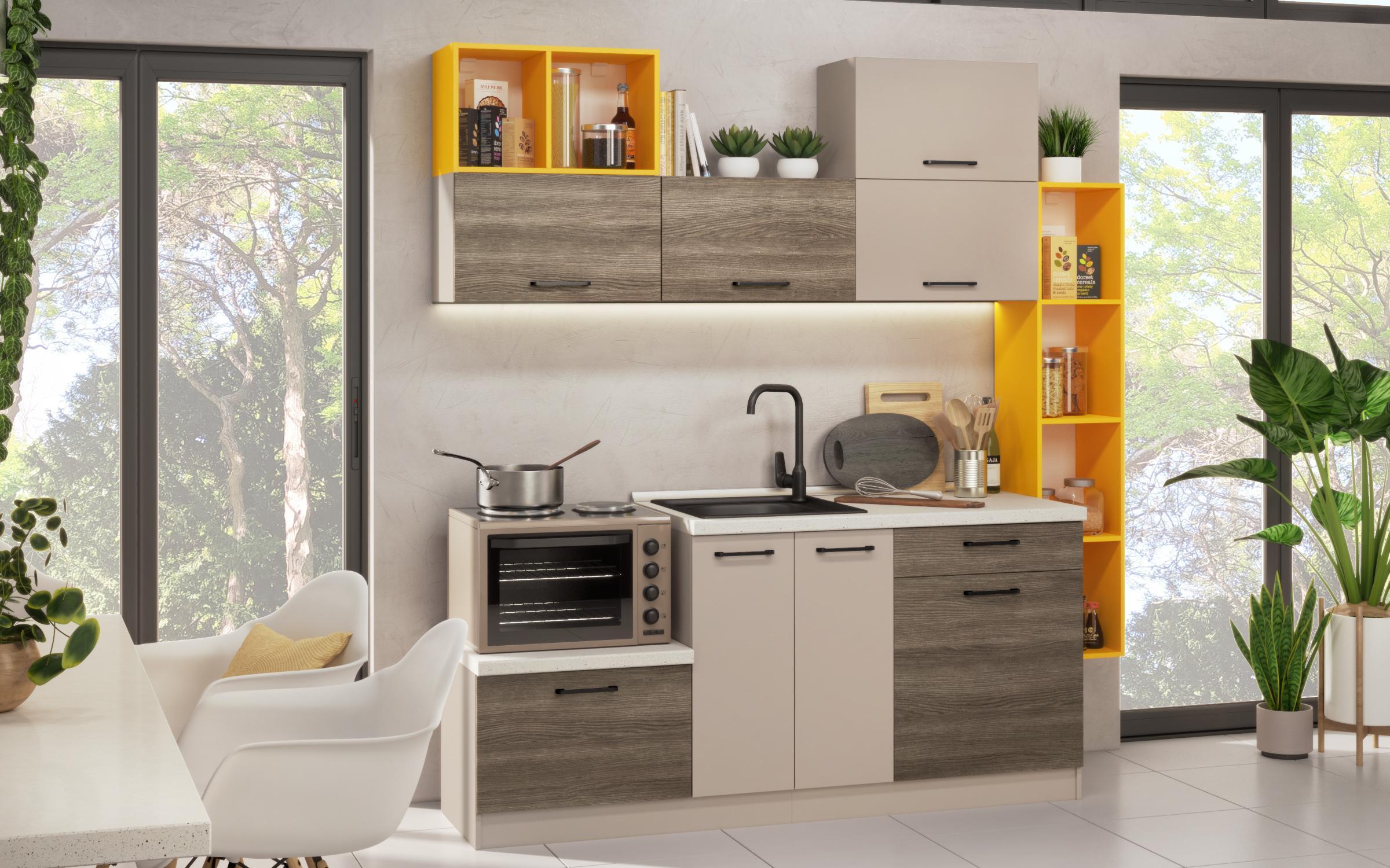 Kitchen with included thermo countertop Lia, smoked calla + cashmere  3