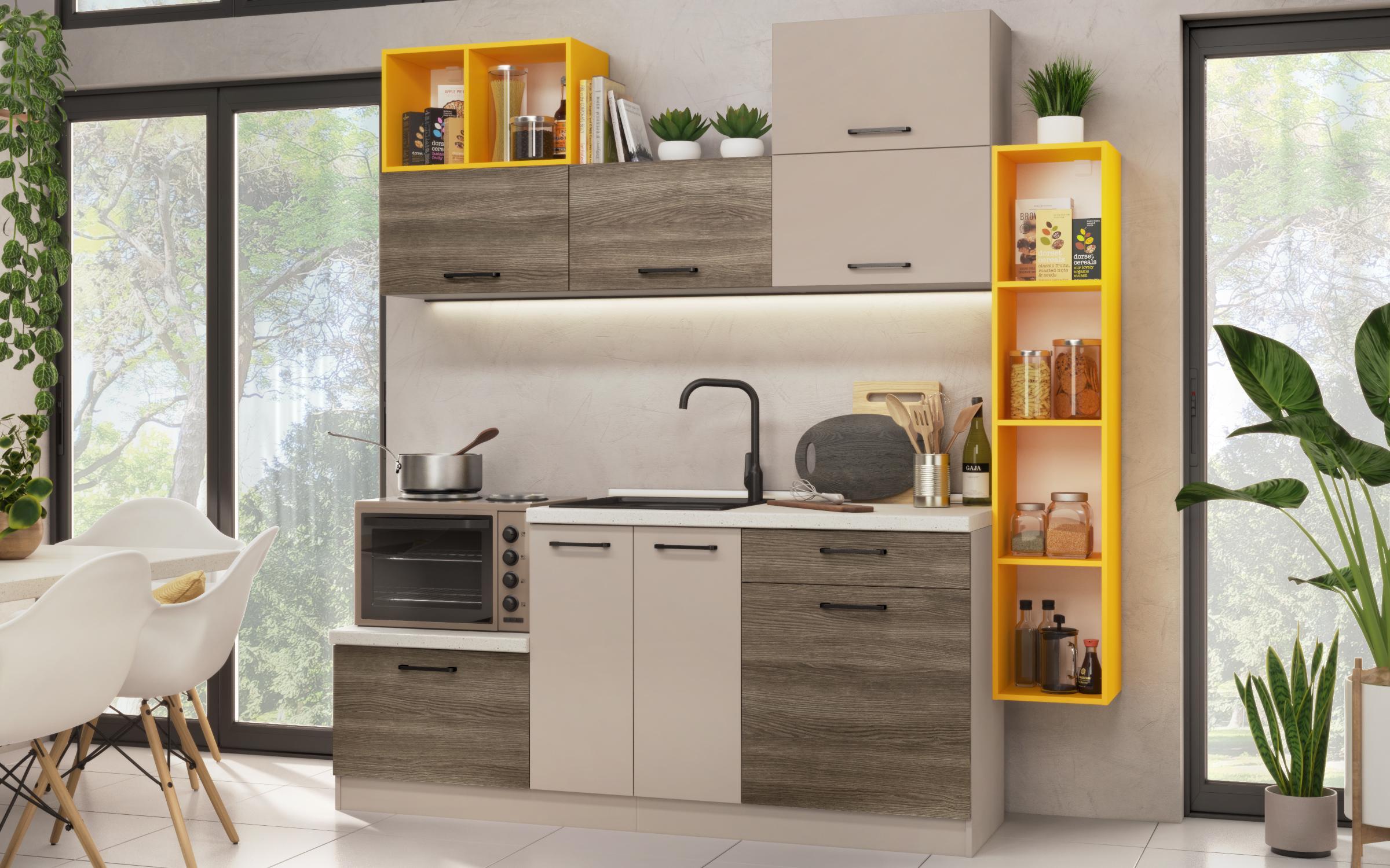 Kitchen with included thermo countertop Lia, smoked calla + cashmere  4