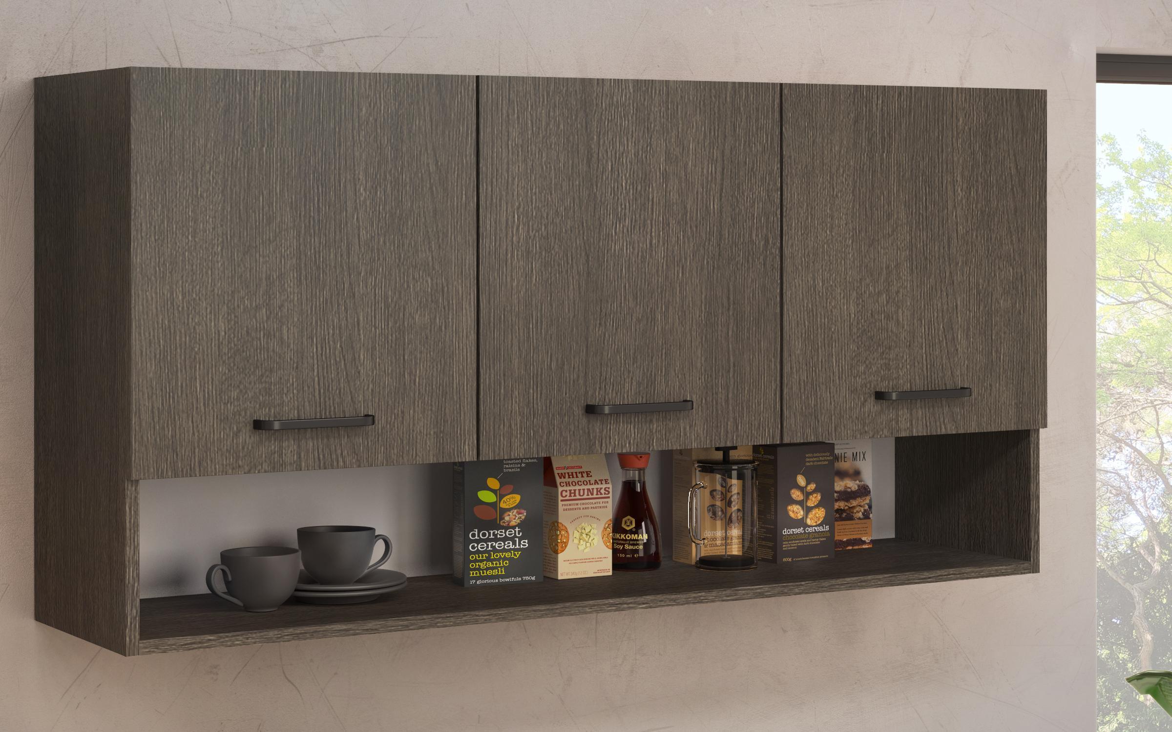 Kitchen with included thermo countertop Lora 5 mini, cashmere + Anthracite oak  5