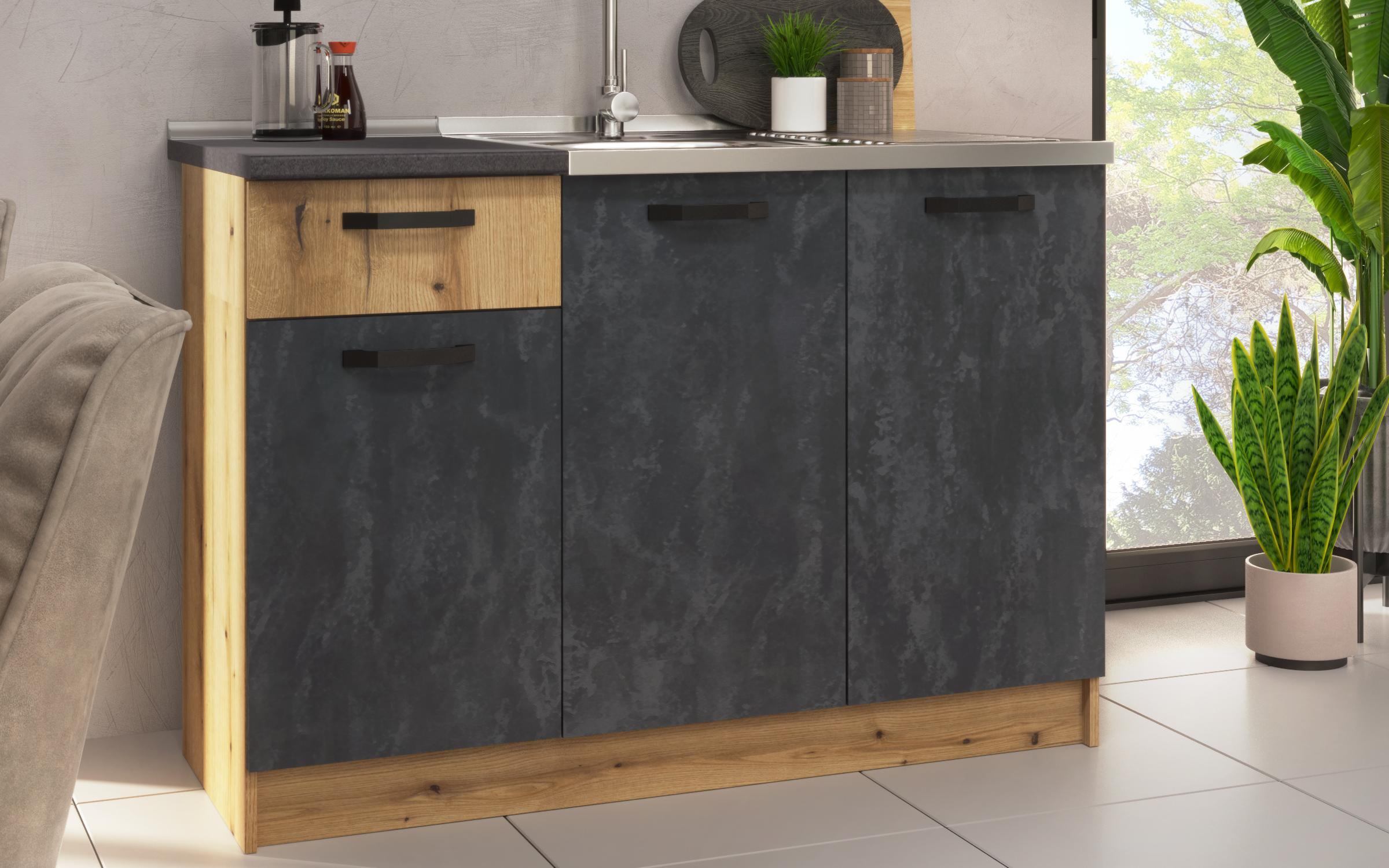 Kitchen with included thermo countertop Lora 5 mini, Magma + Evoke oak  4