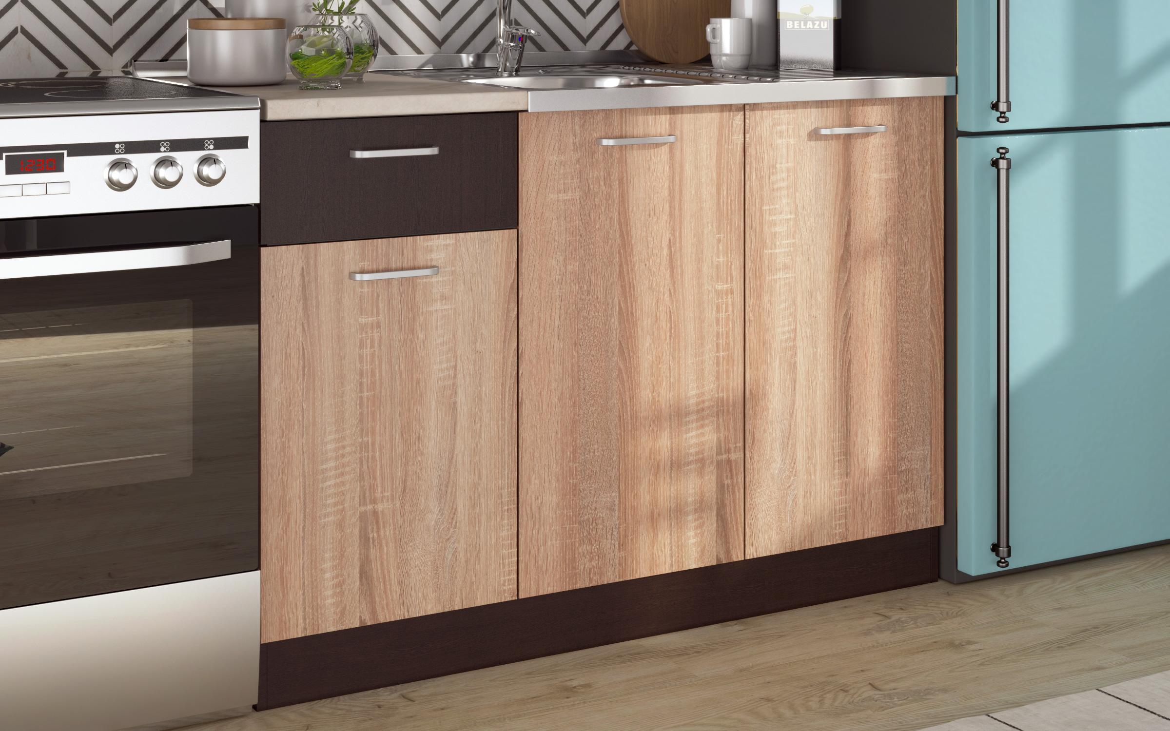 Kitchen with included thermo countertop Lora 5 mini, Wenge + Sonoma oak  6