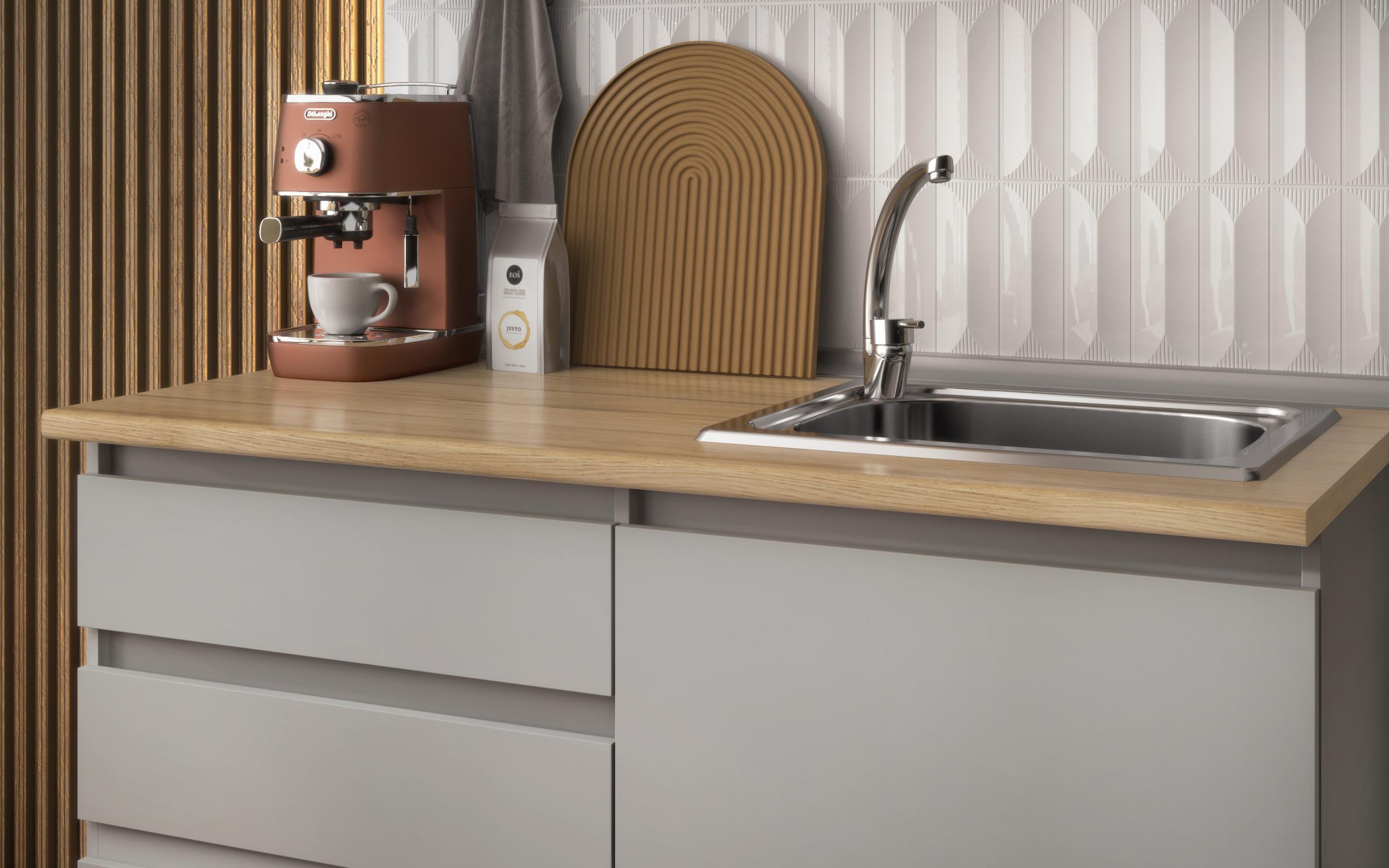 Kitchen with included thermo countertop Stevie, grey  5