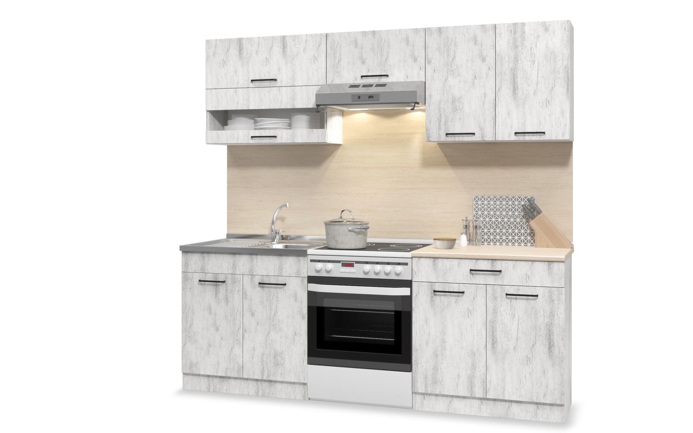 Kitchen with included thermo countertop Vivian S, Antique oak  2
