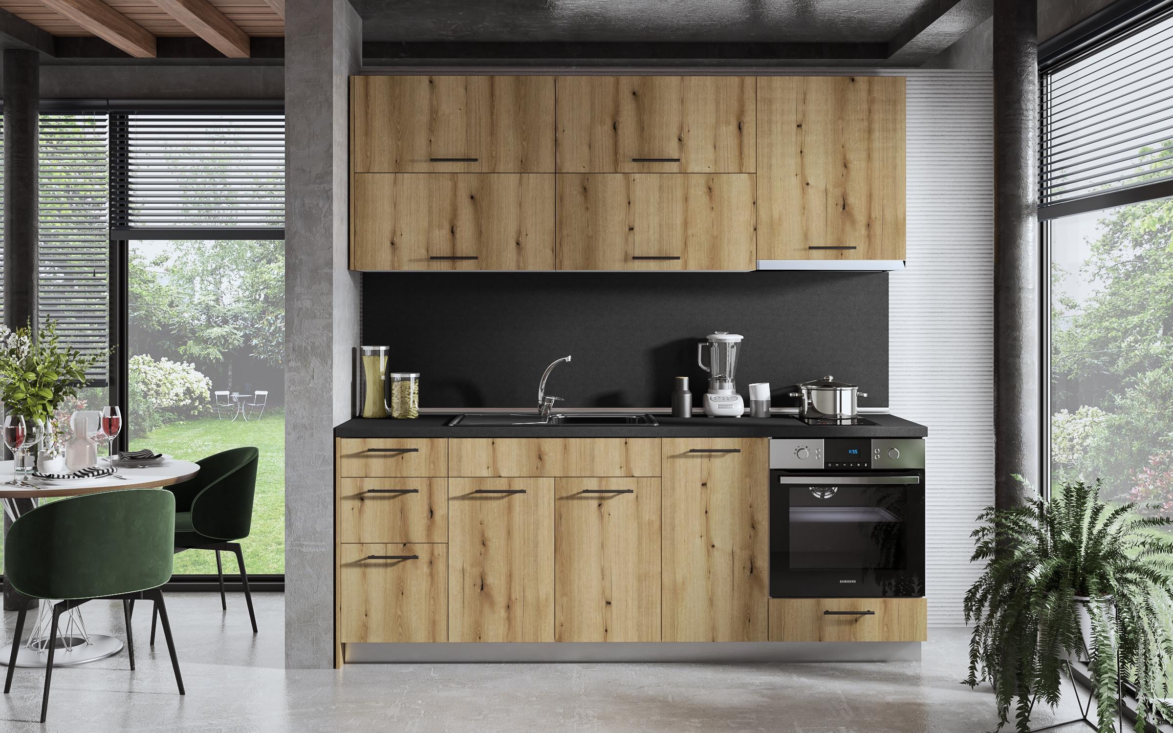 Kitchen Extractor Hood cabinet Dakota 53 right, Evoke oak  3