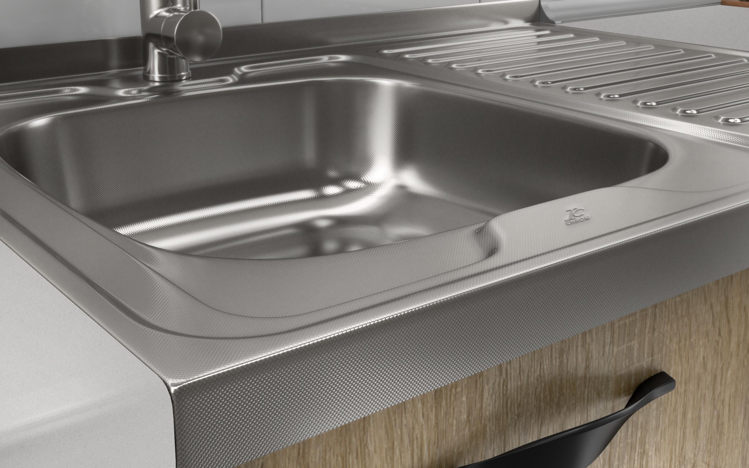 Board sink 8660А, chrome , depth 15 cm  2