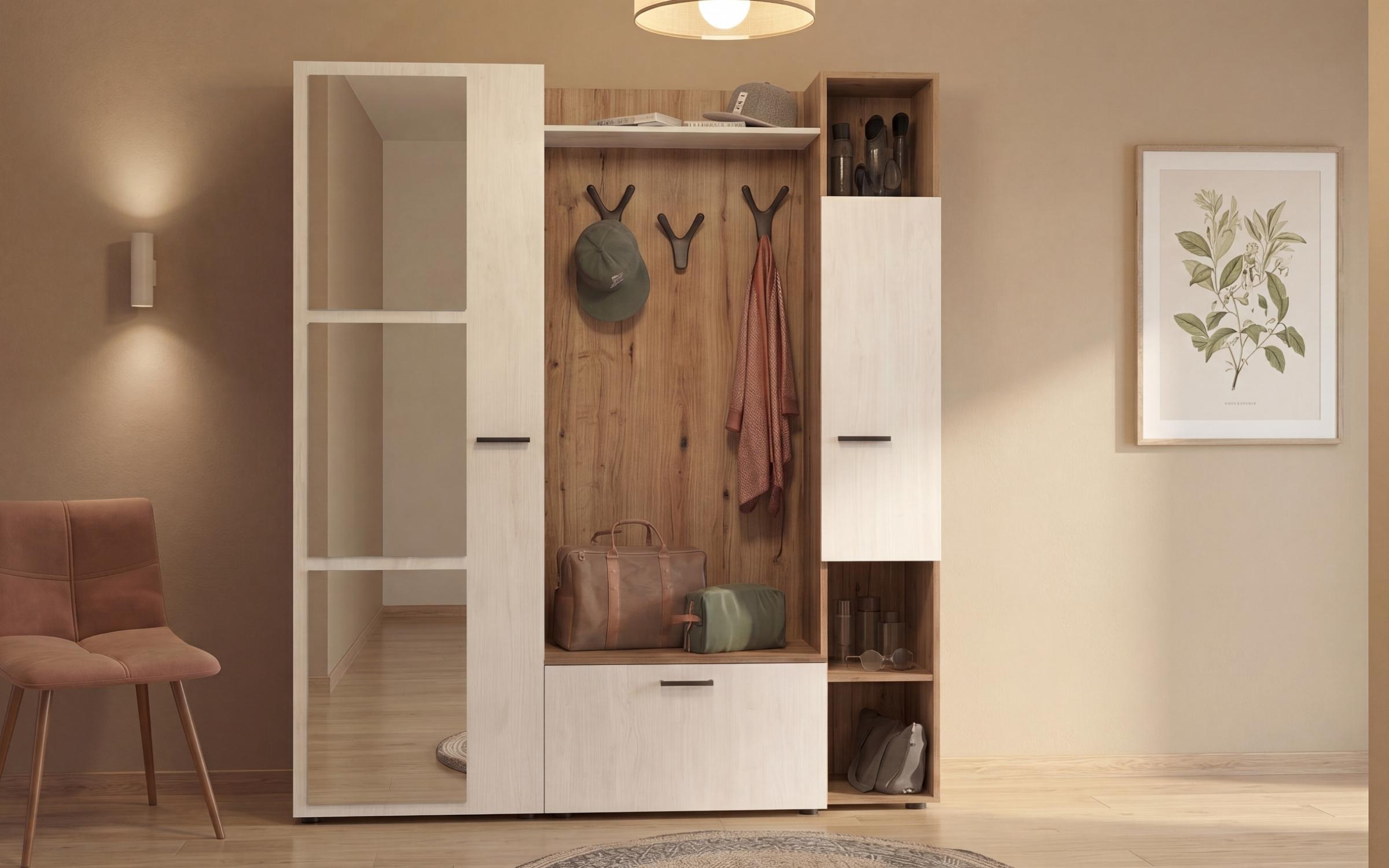 Hall Tree Lago, Evoke oak + Silk  3
