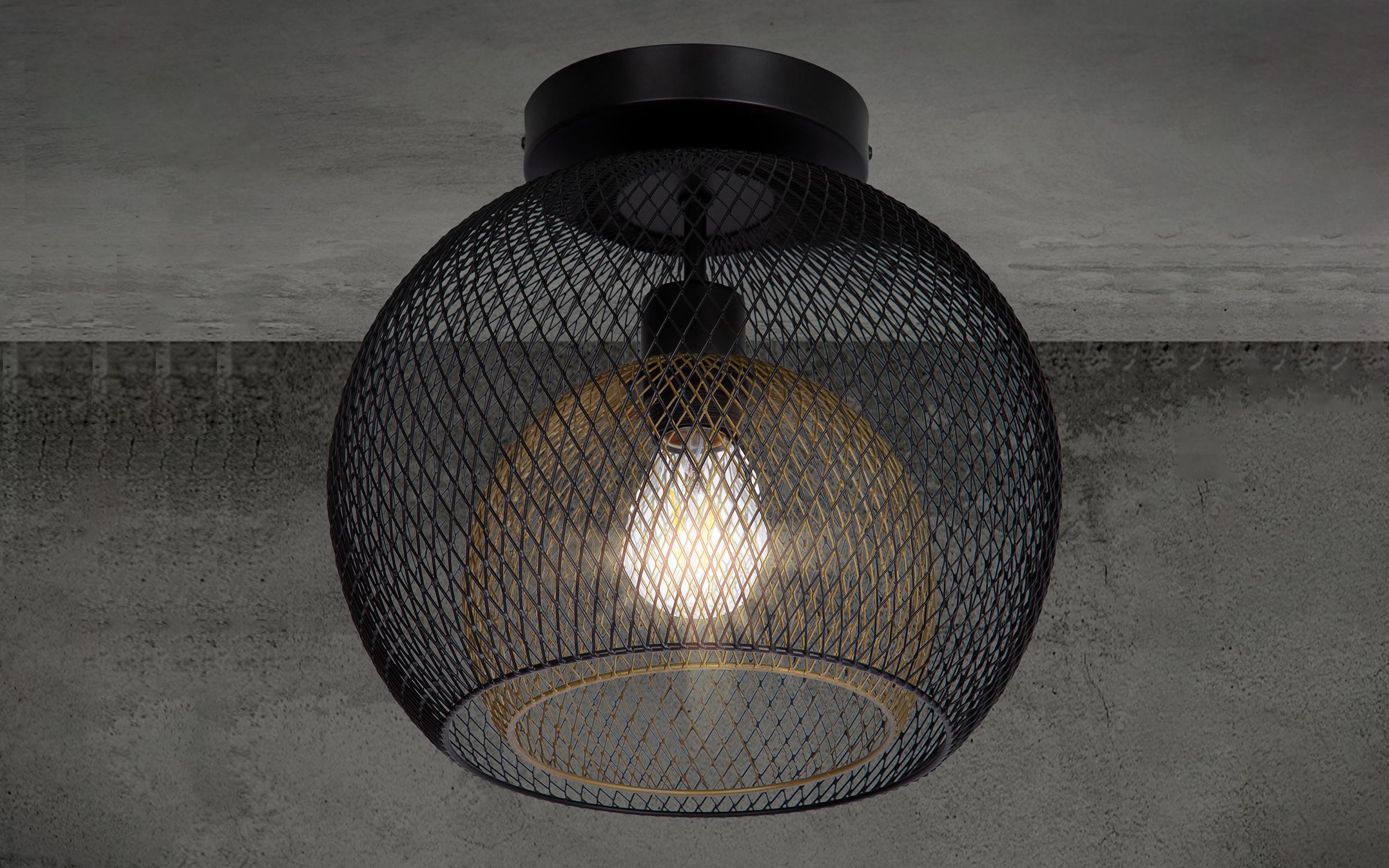 Ceiling lamp Selina, black + golden  4