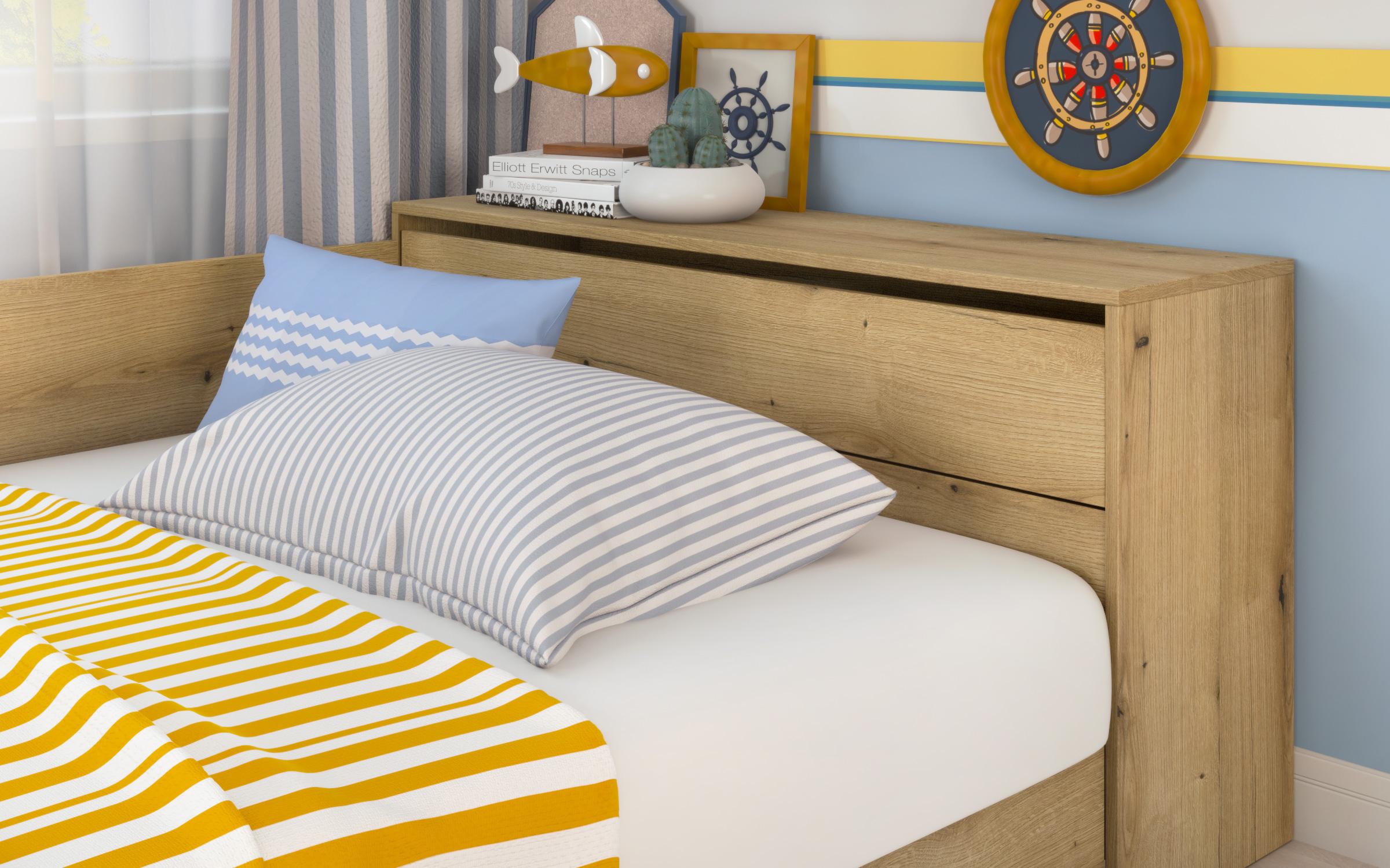Bed + storage chest for mattress 120/190 Prista, Evoke oak  4