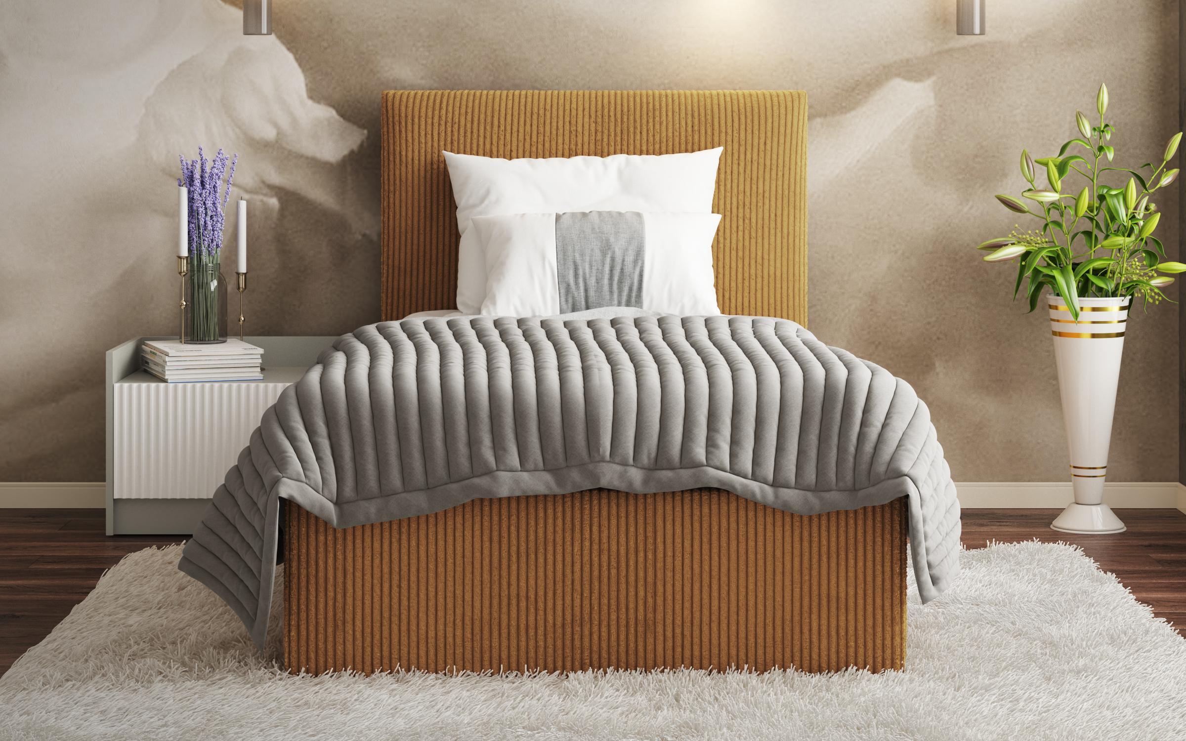 Bed for mattress 90/200 Elite, mustard  3