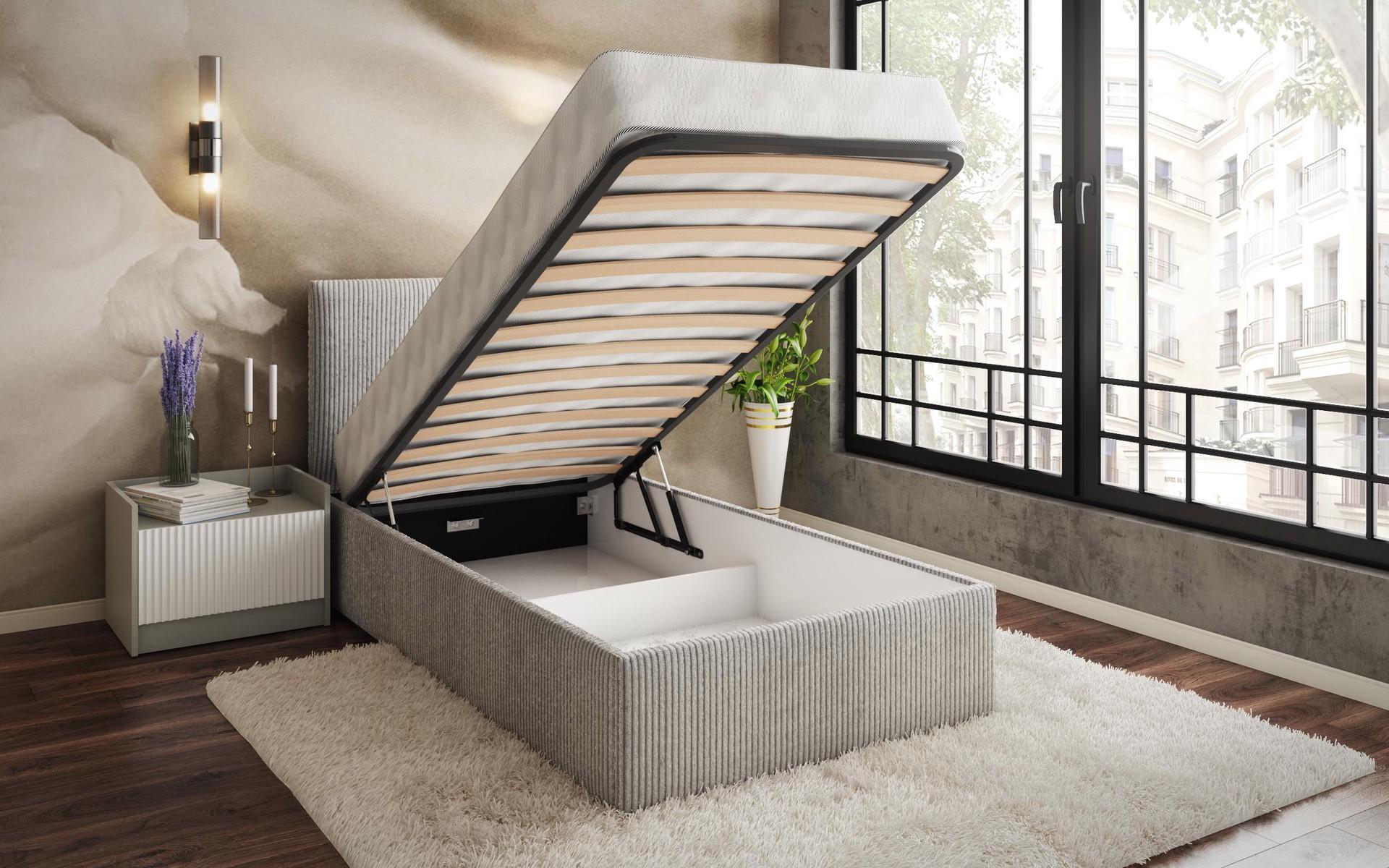 Bed for mattress 90/200 Elite, light grey  5