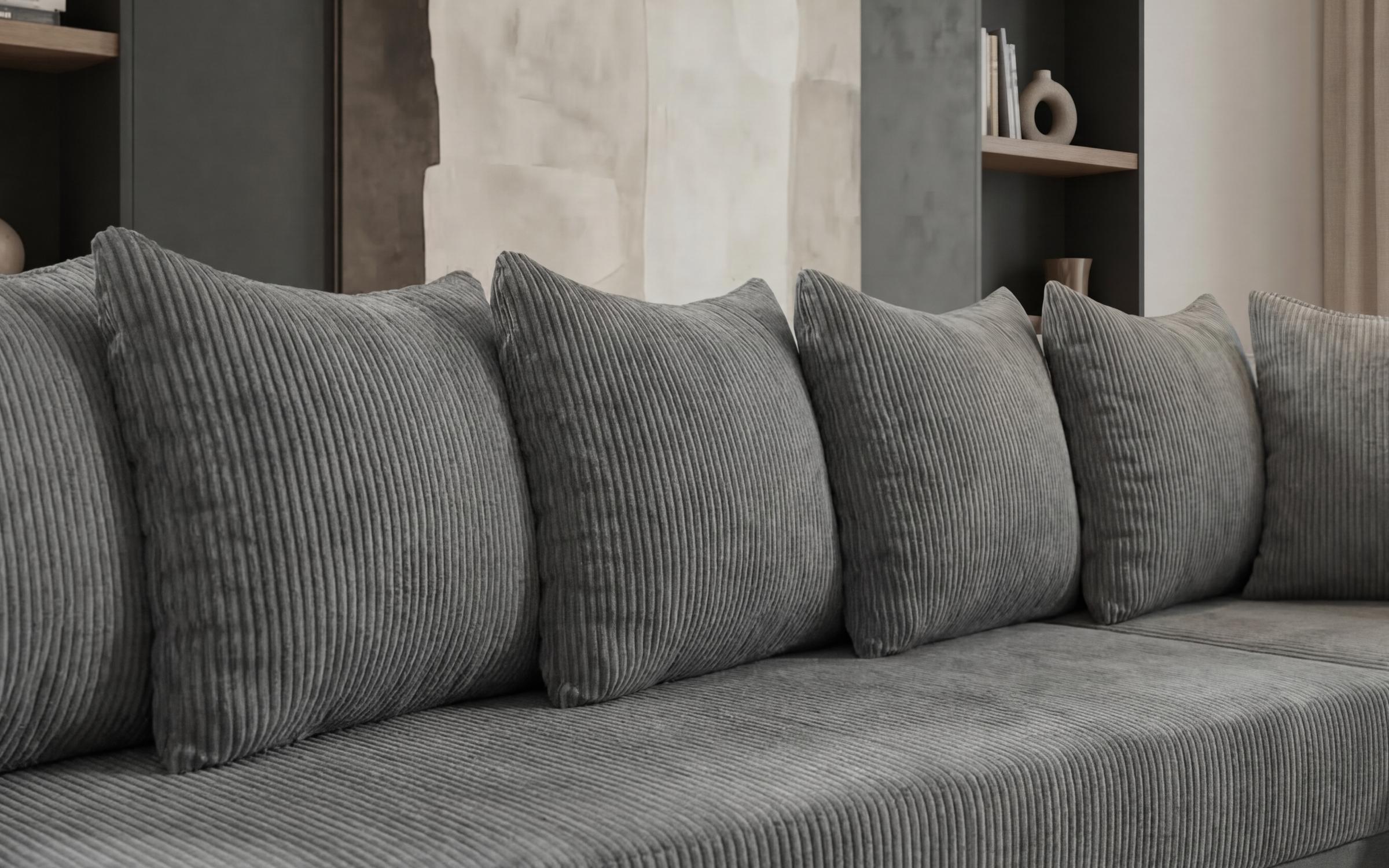 Extendable corner sofa + ottoman Londo, grey  7