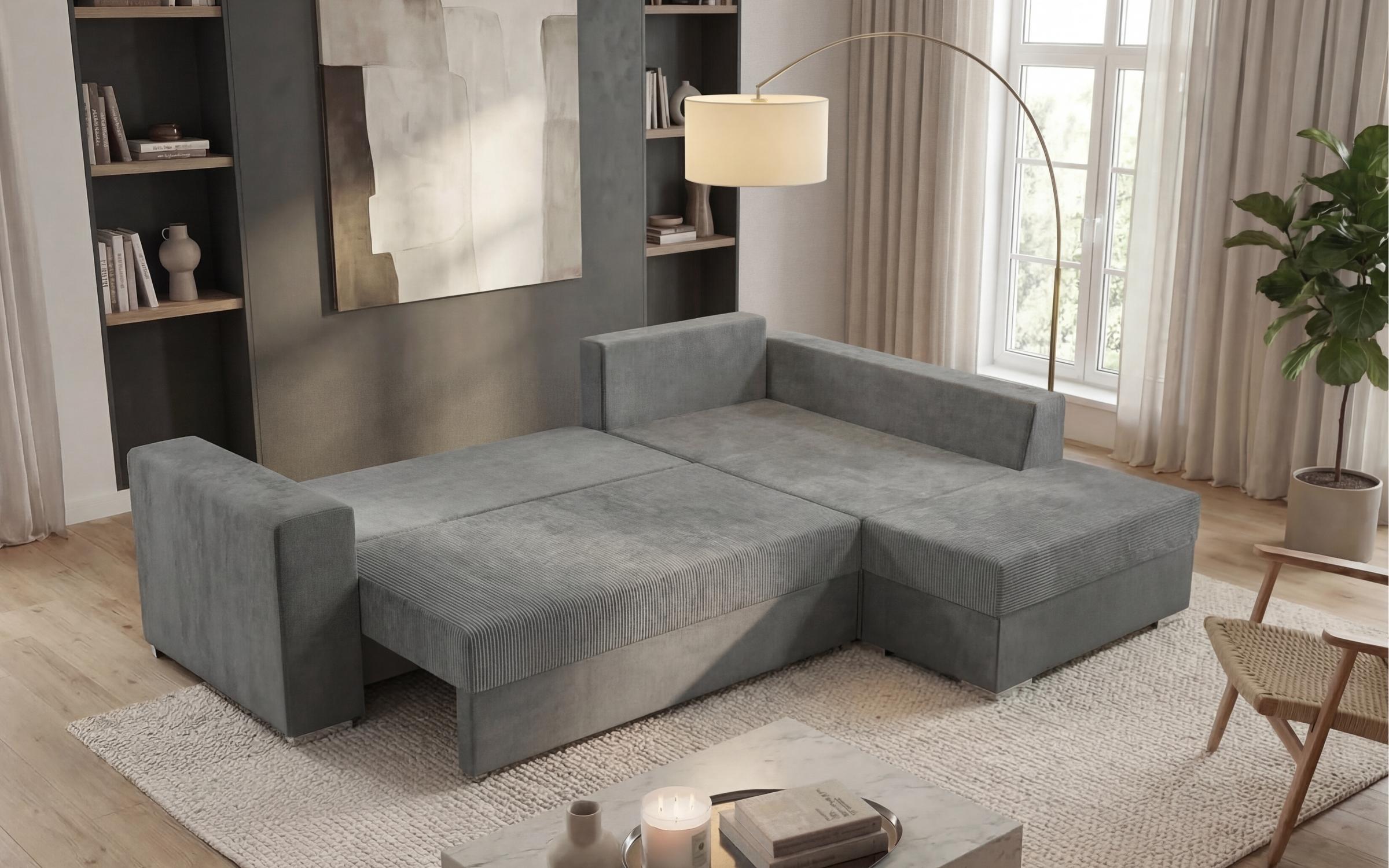Extendable corner sofa + ottoman Londo, grey  5