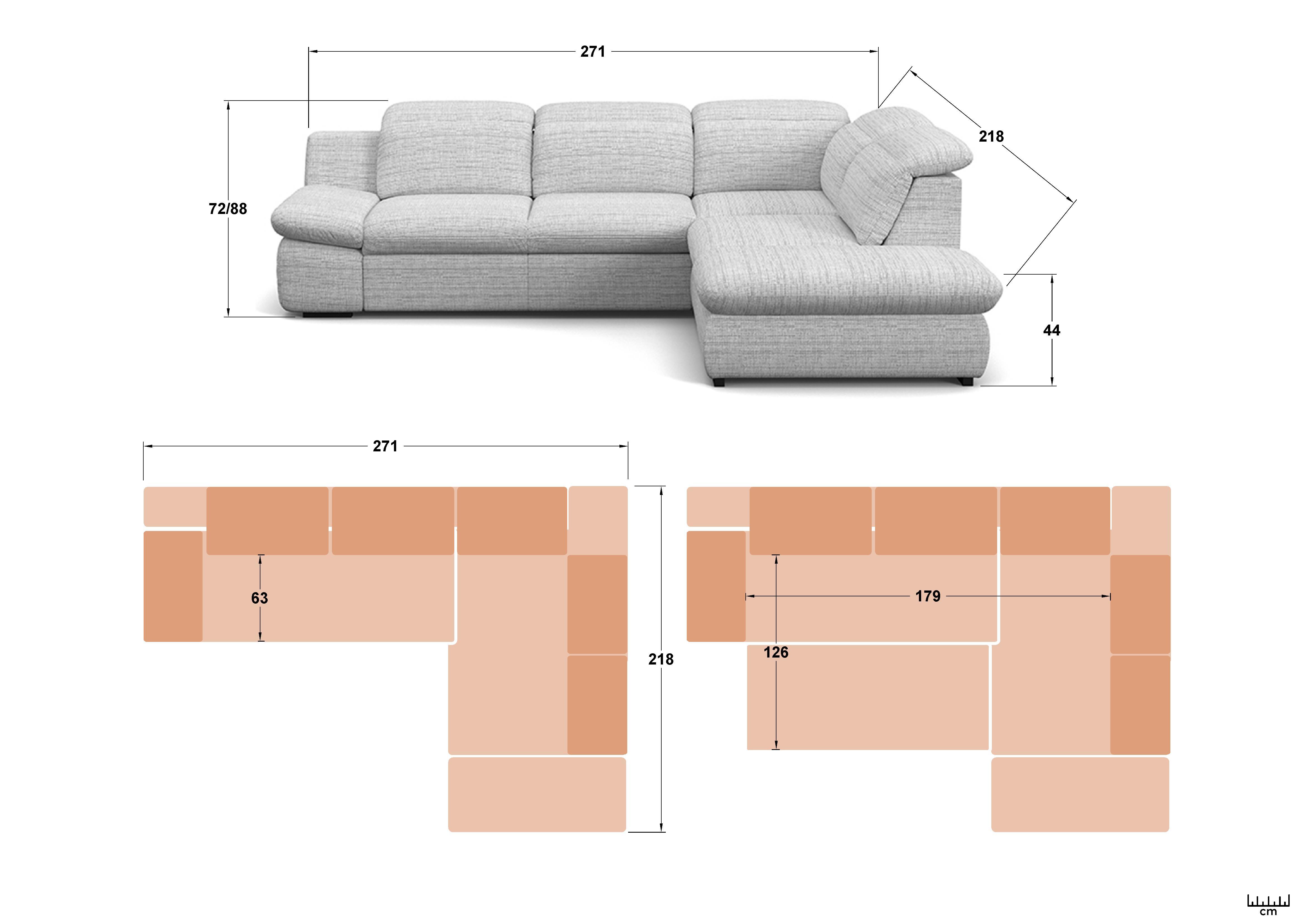 Extendable corner sofa Loran, grey  2