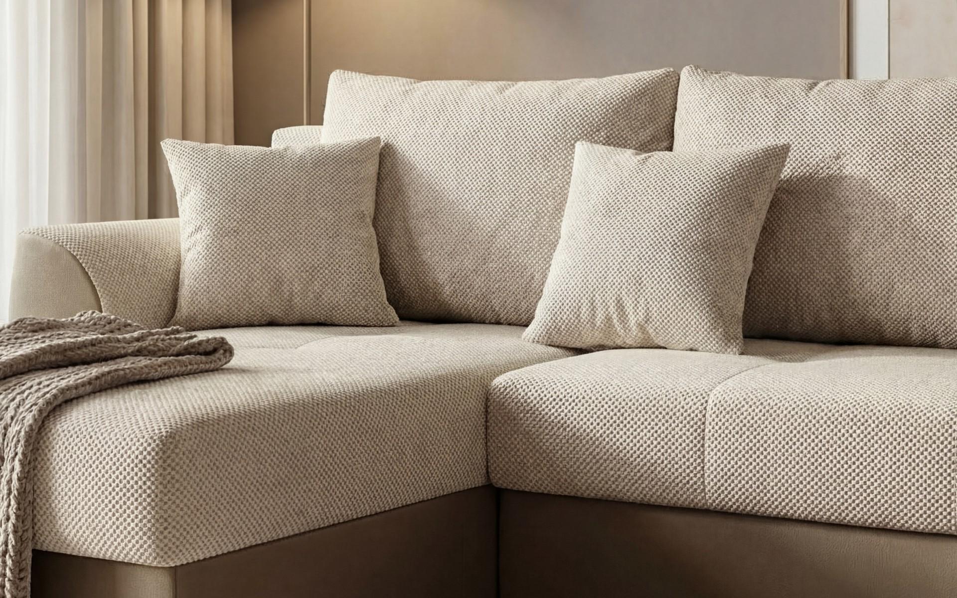 Extendable corner sofa Lumis, beige + grey beige  7