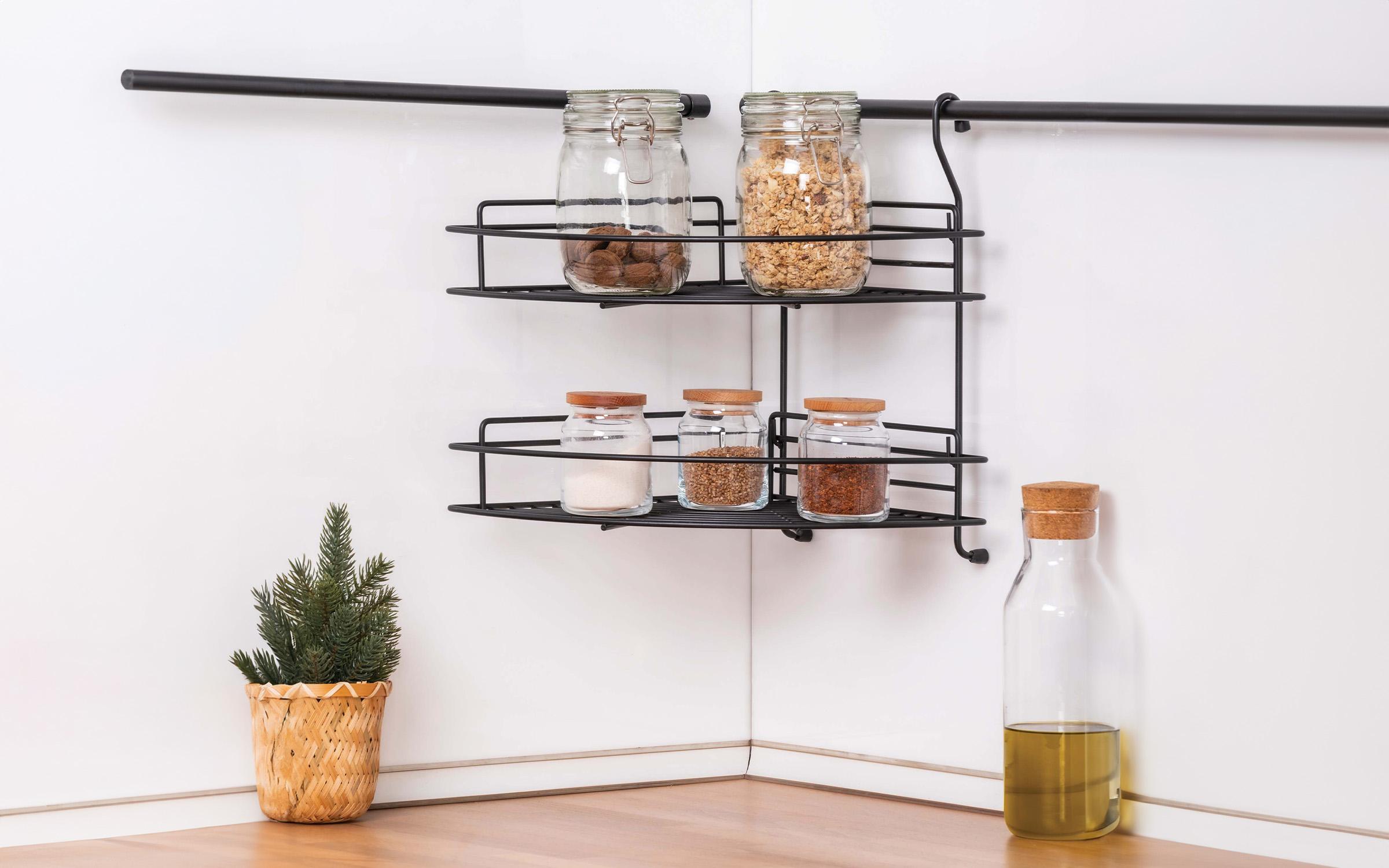 Corner shelf M6056-20, black  1