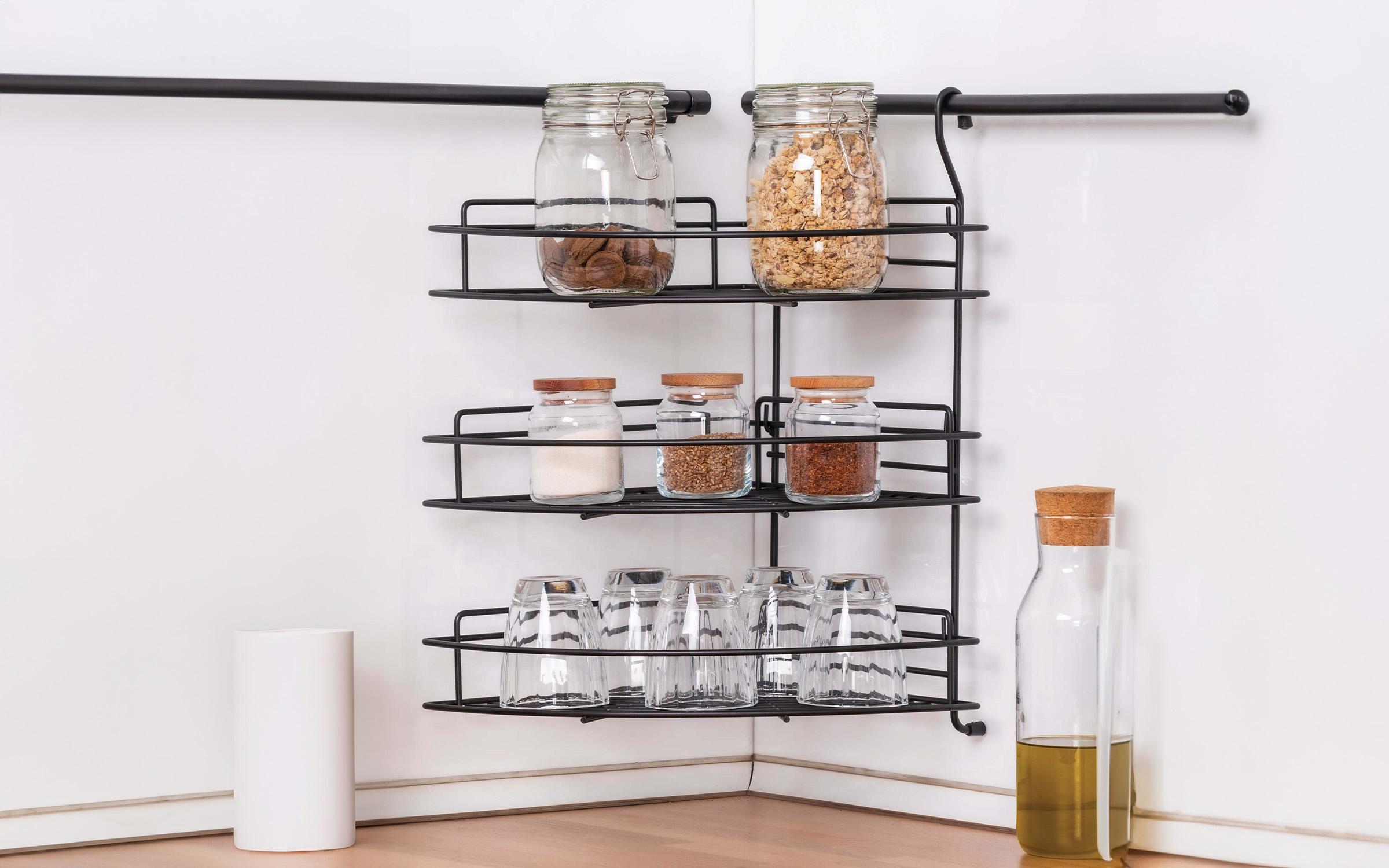 Corner shelf M6077-20, black  1