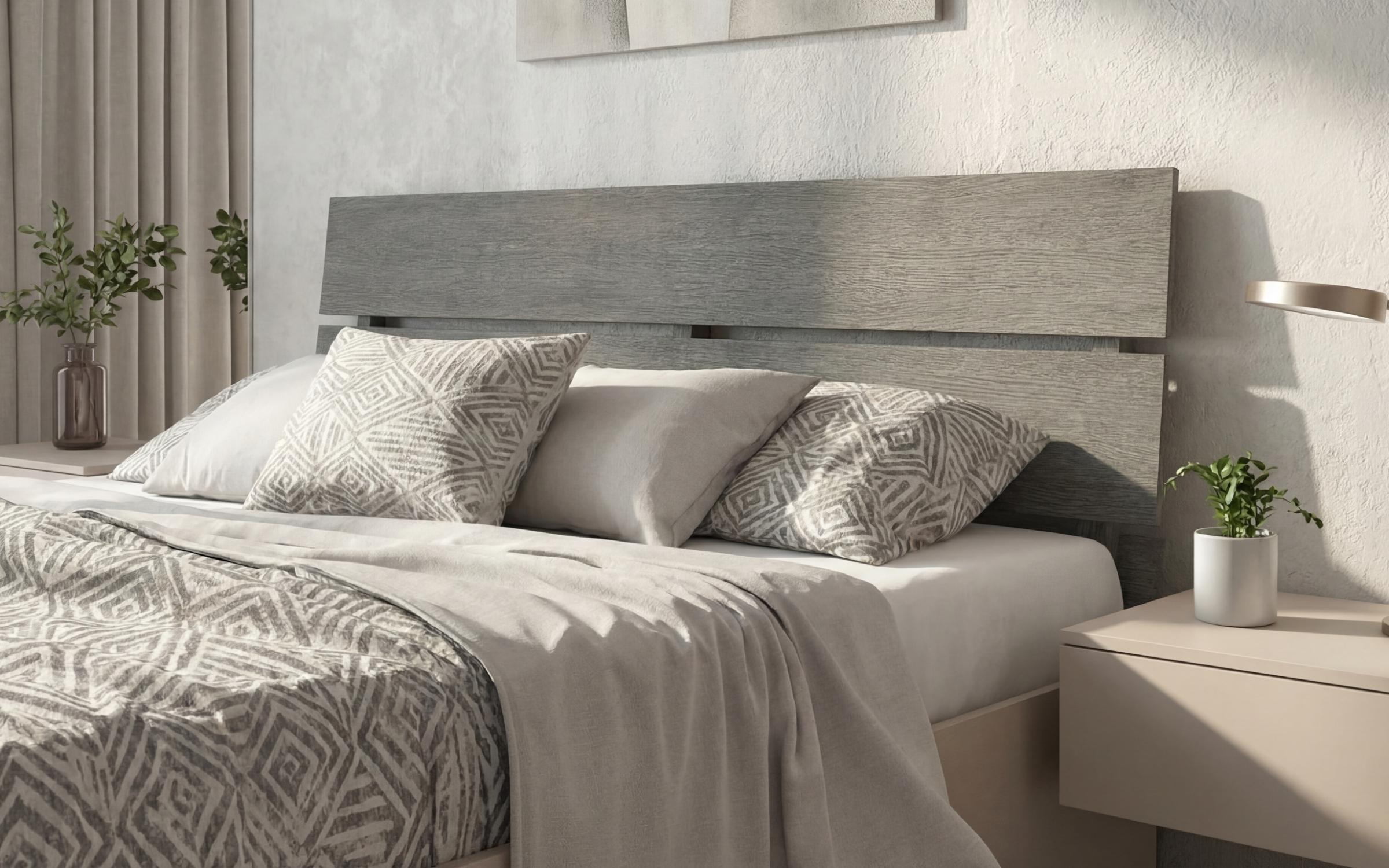Double bed for mattress 160/200 Medeya, cashmere + Anthracite oak  5