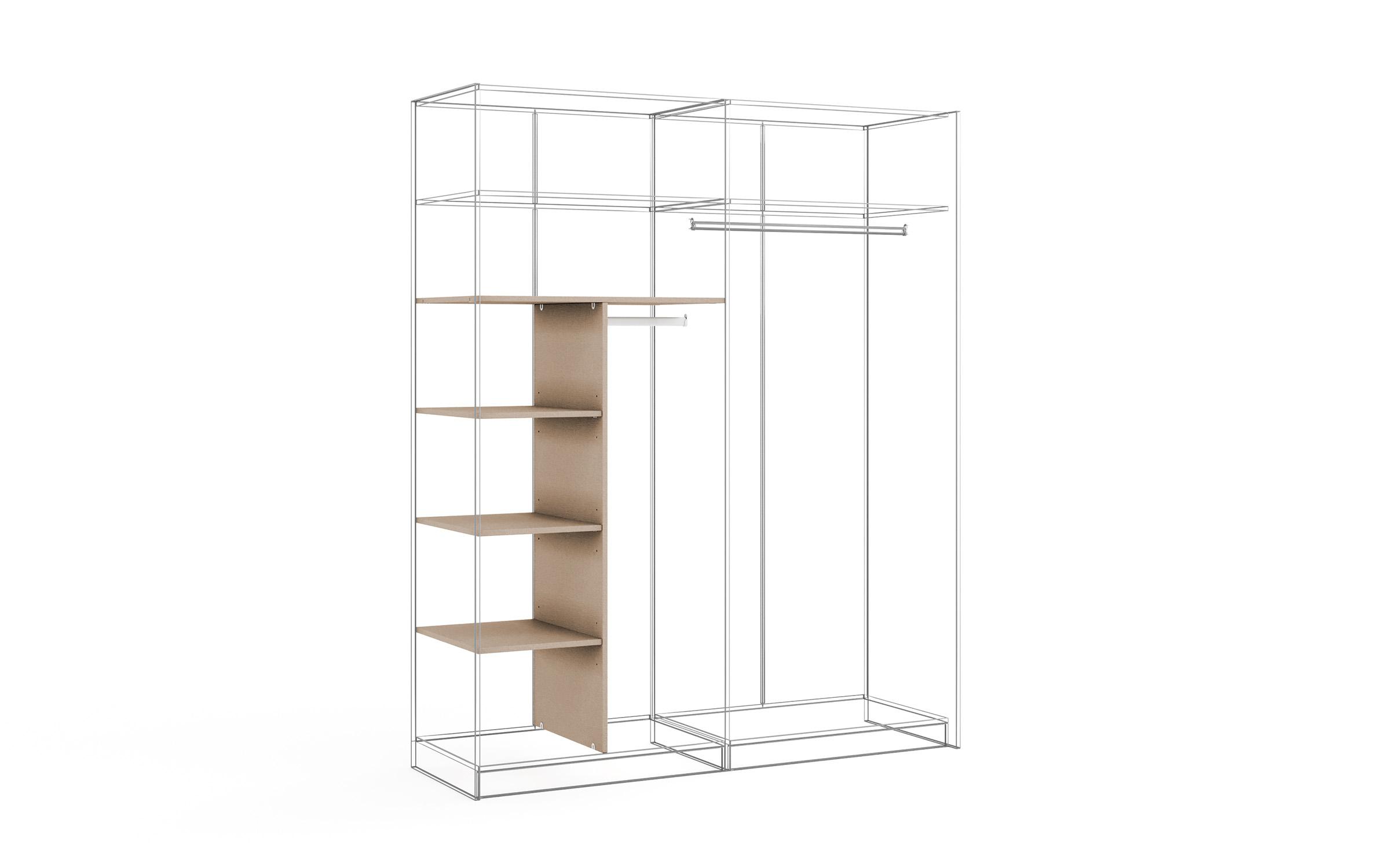 Divider with shelves M18 Arson, dark beige  2