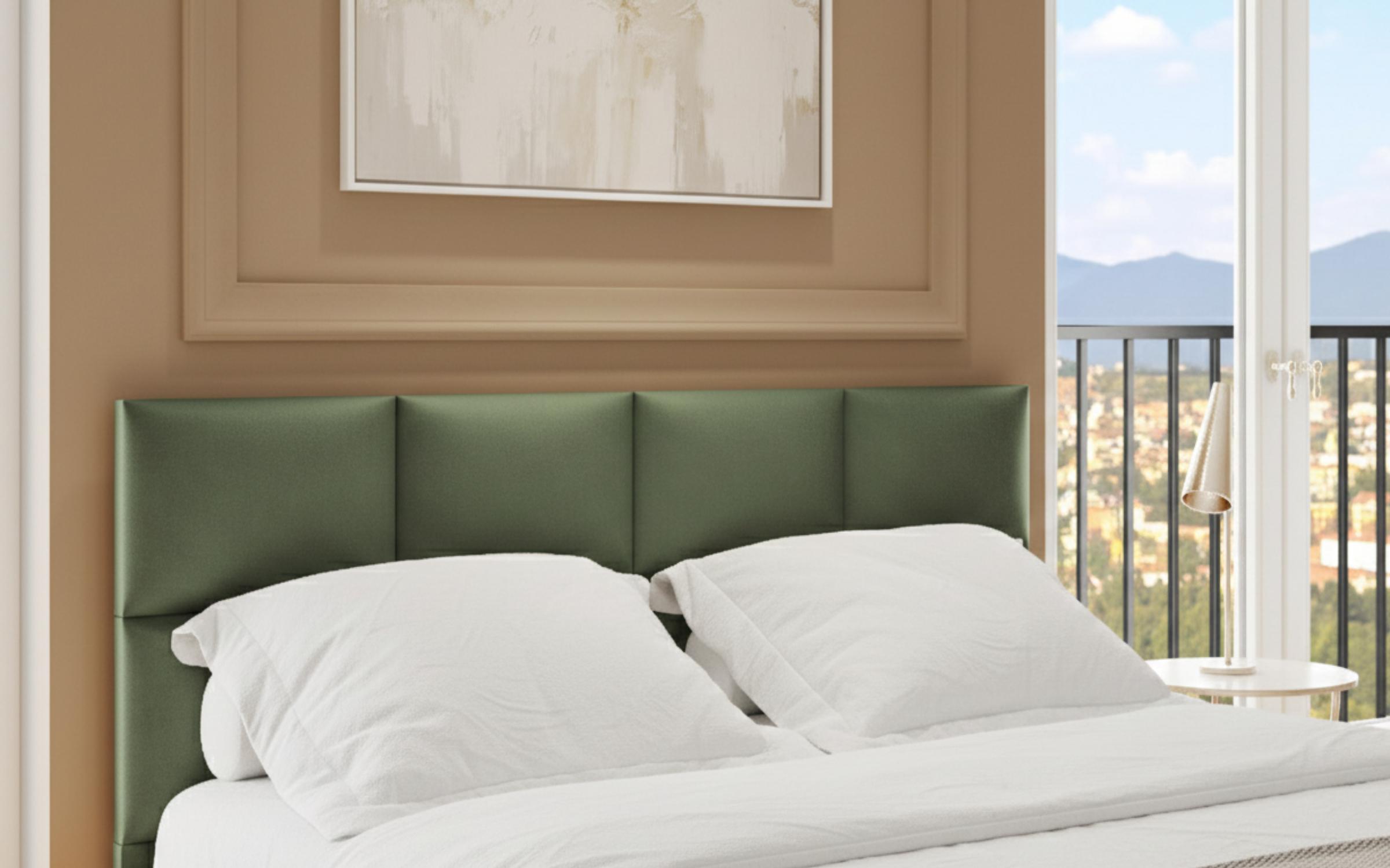 Upholstered double bed 160/200 Magdalena + bed slat DS + lifting mechanism, Evoke oak + green  6