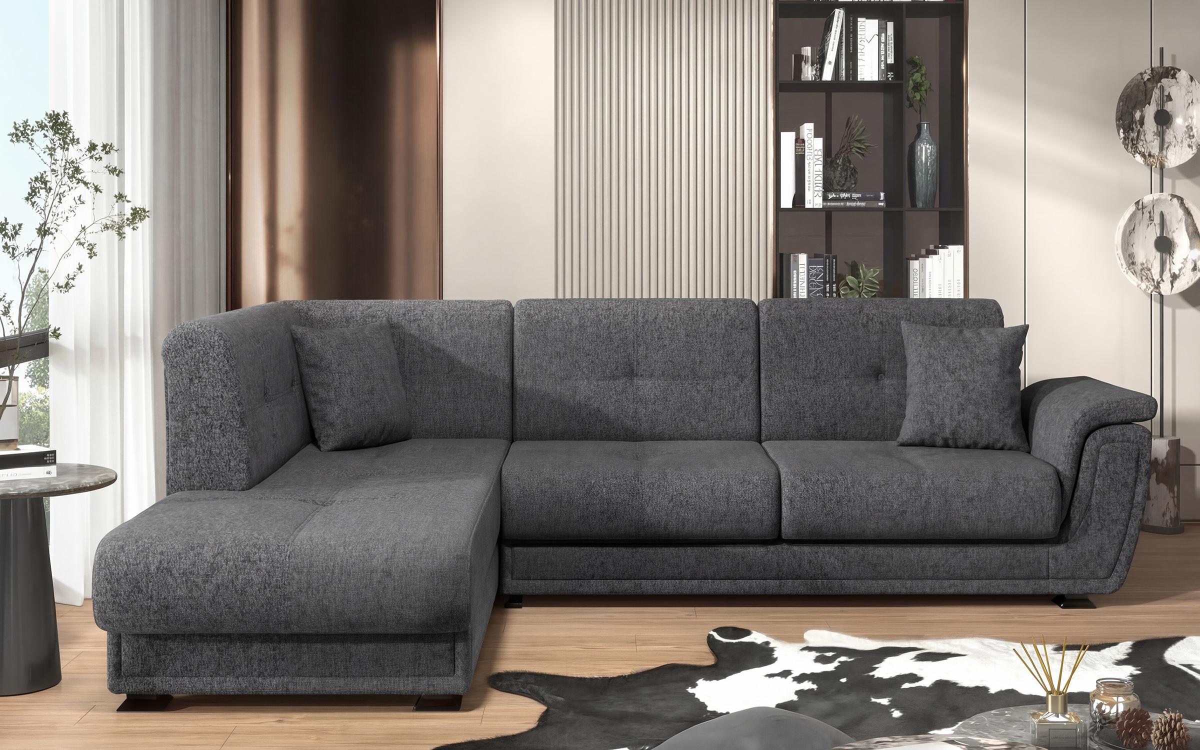 Extendable corner sofa + click-clack mechanism Princess ΙΙ, grey  1