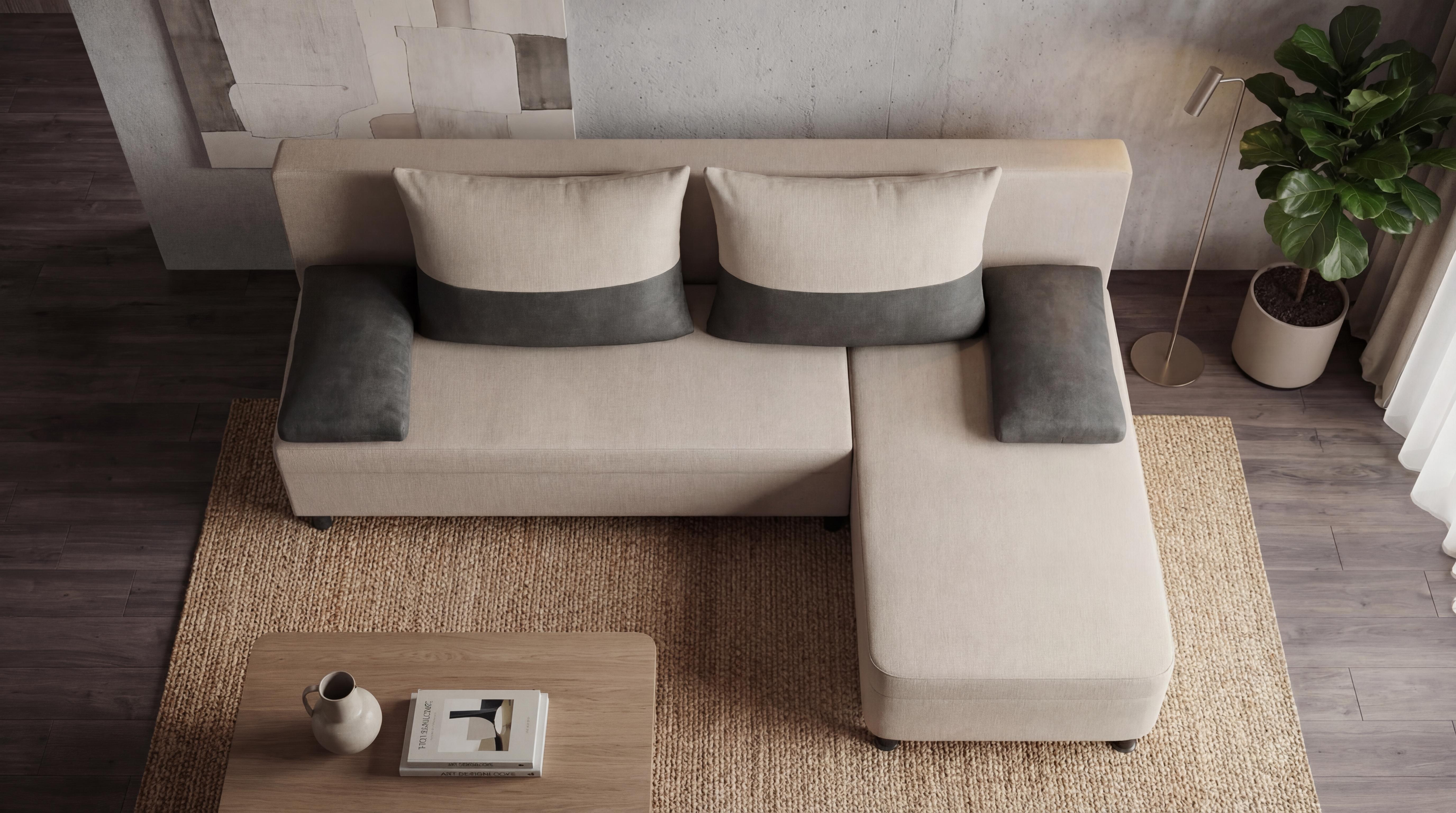 Extendable corner sofa Real Prime, beige + anthracite  3