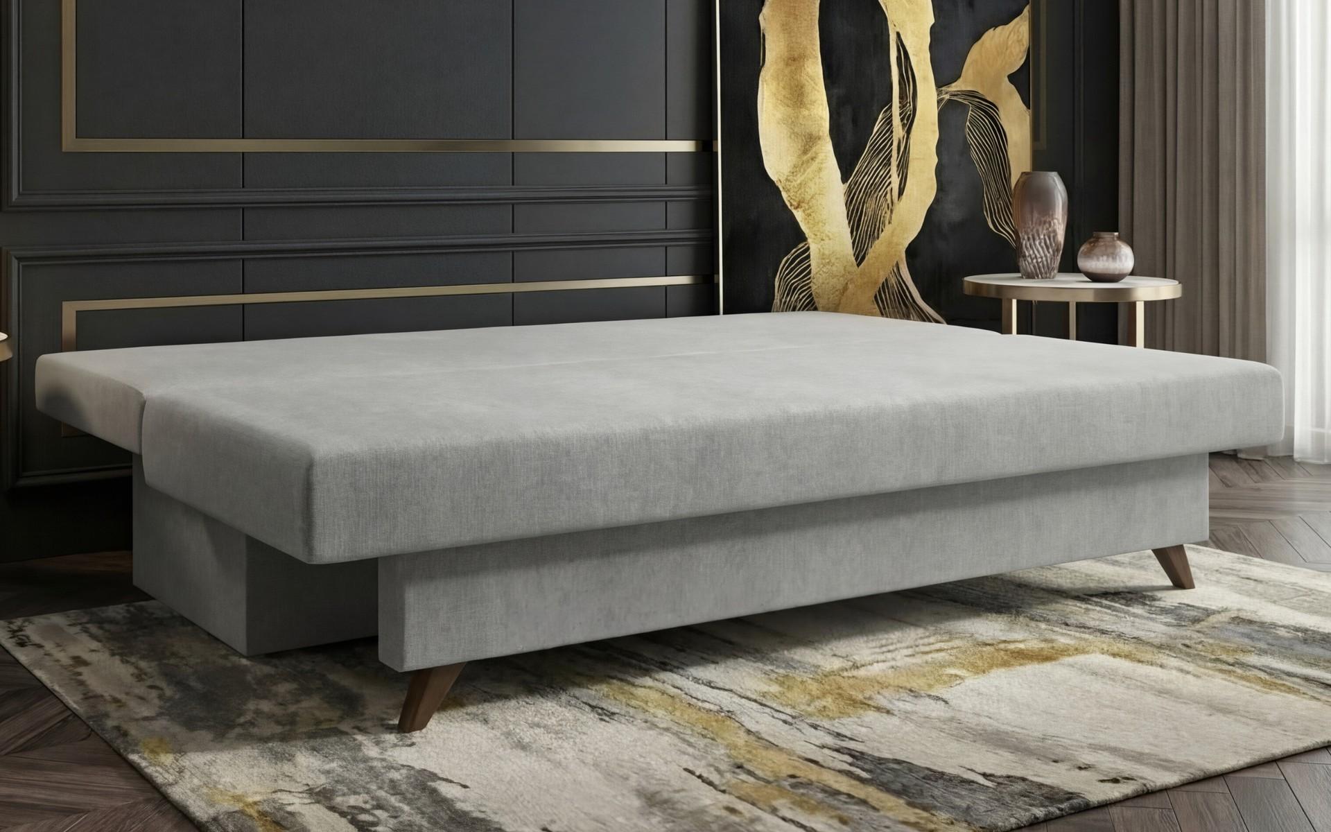 Extendable sofa Marty, light grey + black  5