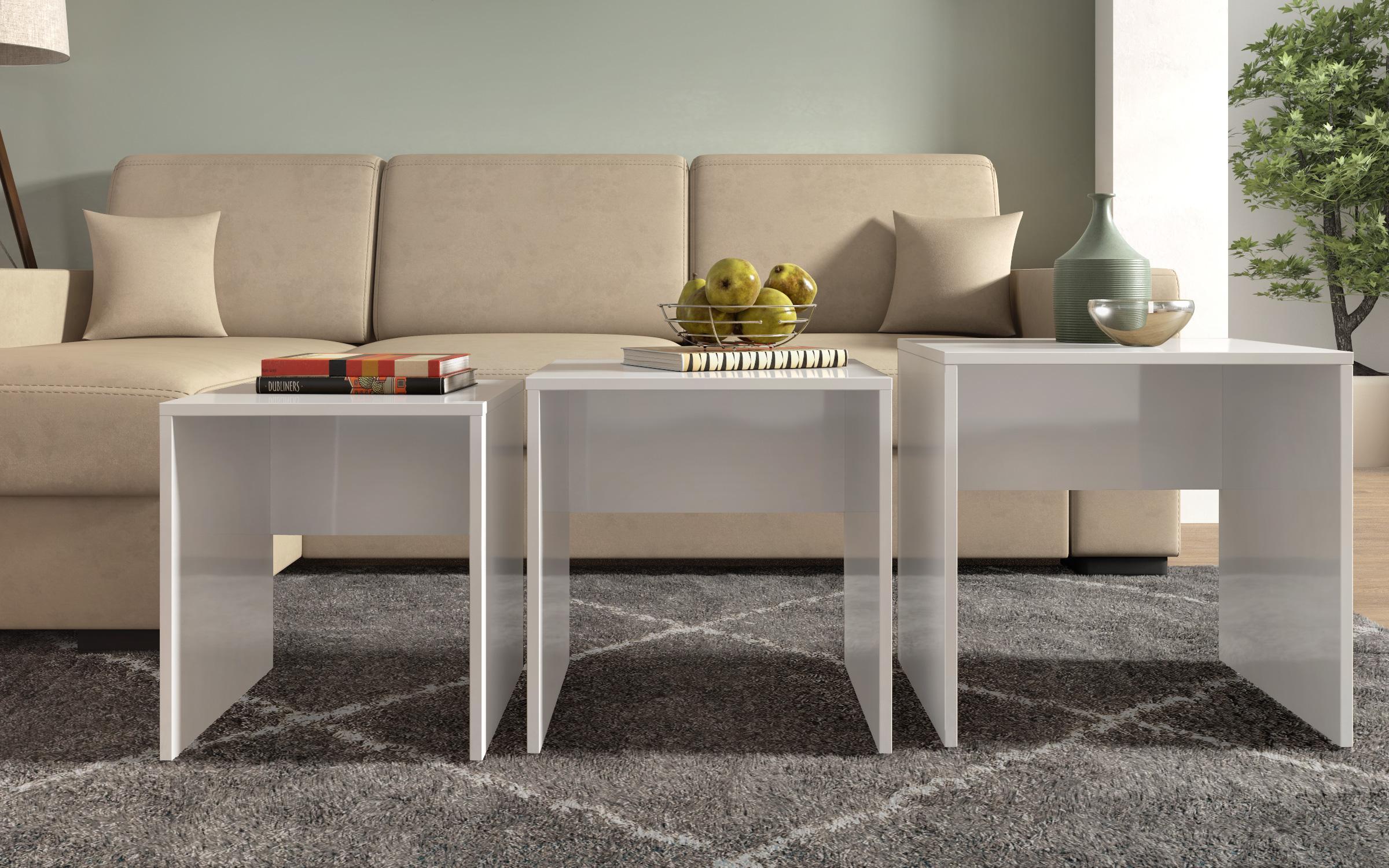 Coffee table Selena 3 in 1, white  3
