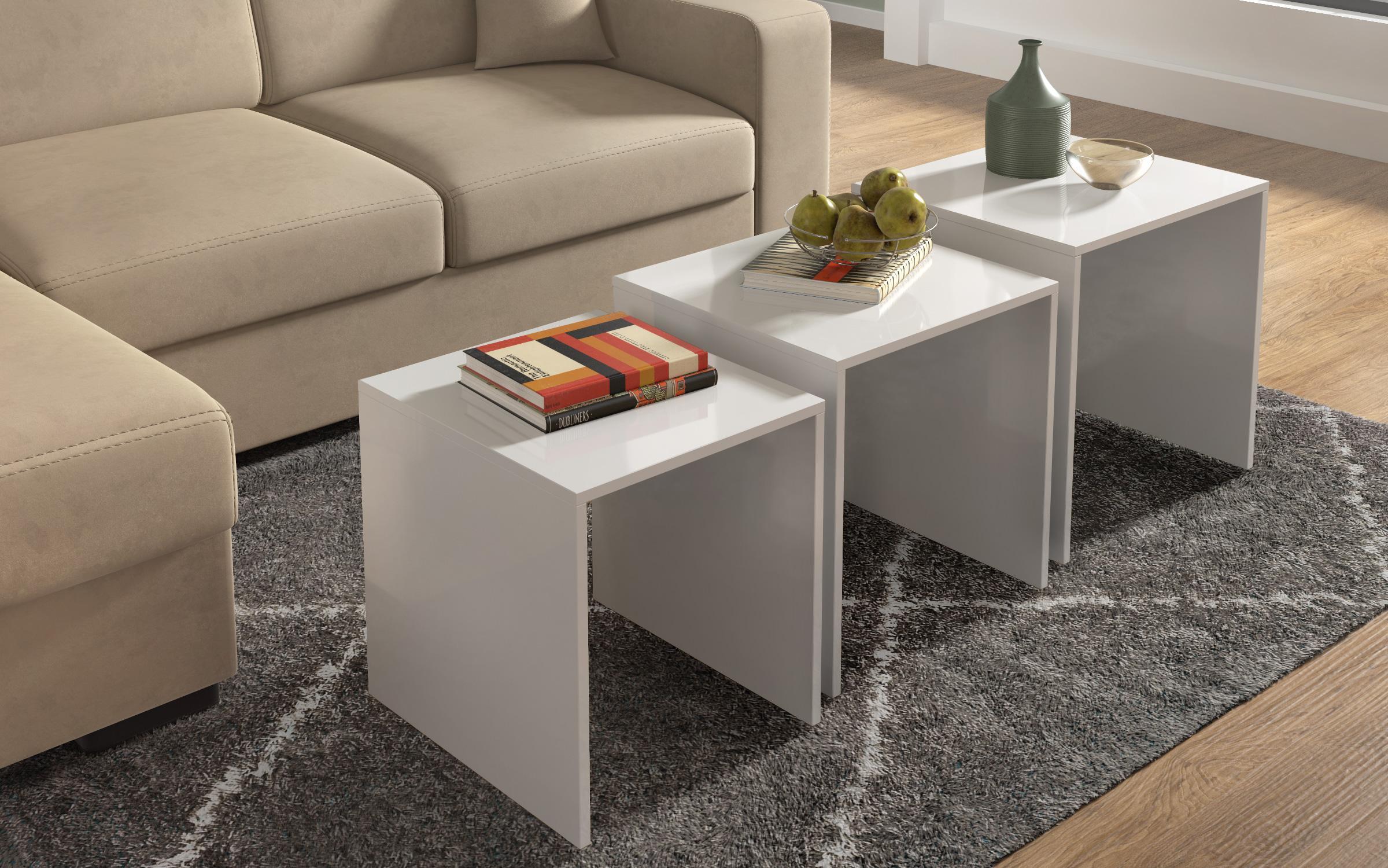 Coffee table Selena 3 in 1, white  4
