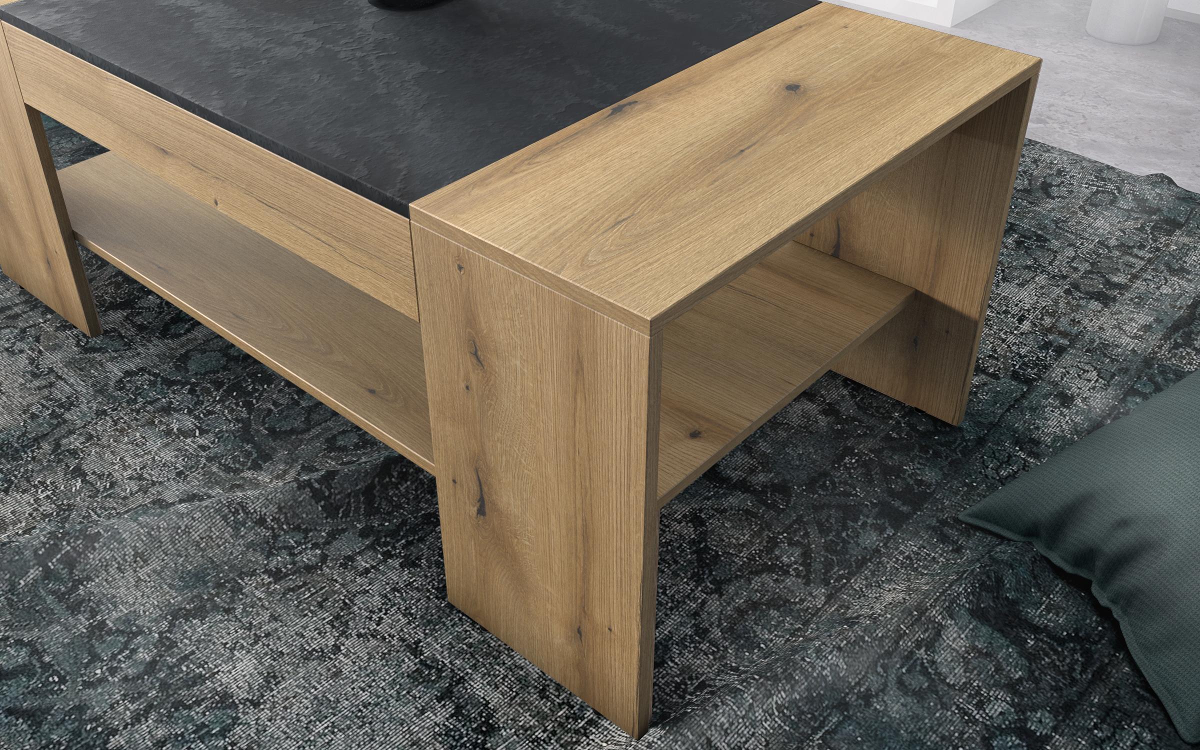 Coffee table Sima, Evoke oak + Magma  5