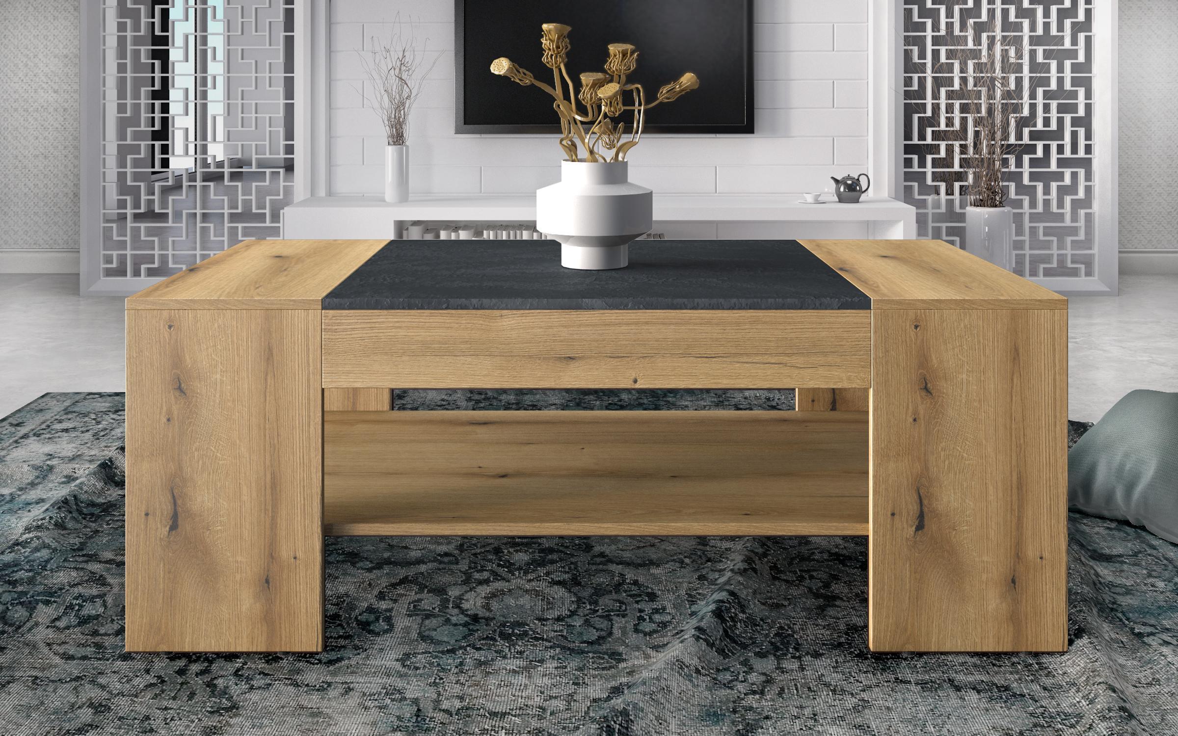 Coffee table Sima, Evoke oak + Magma  4