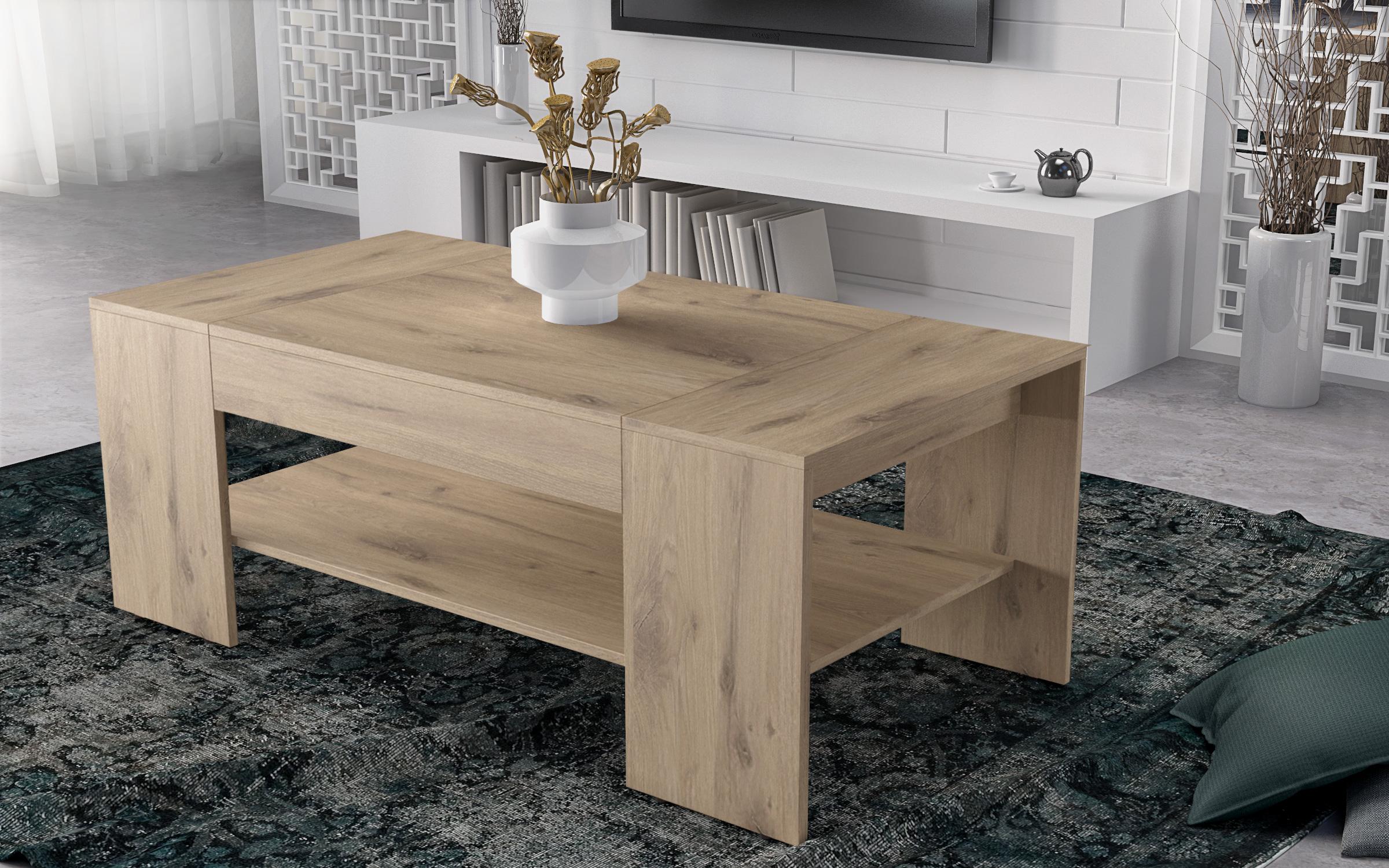 Set of 2 coffee tables Ines, light Scandinavian oak  1